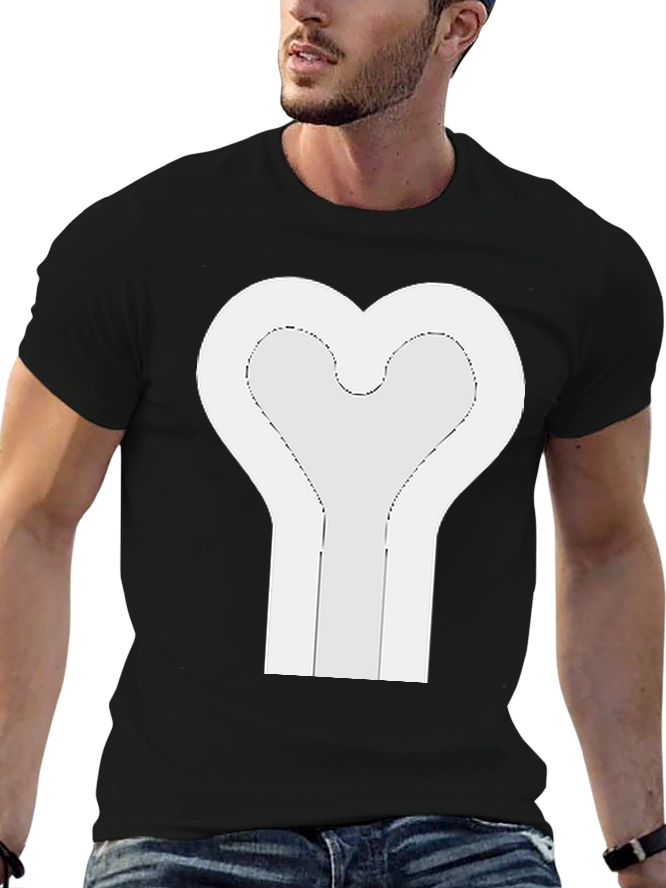 Heart Bone Graphic Tee - Unique Design
