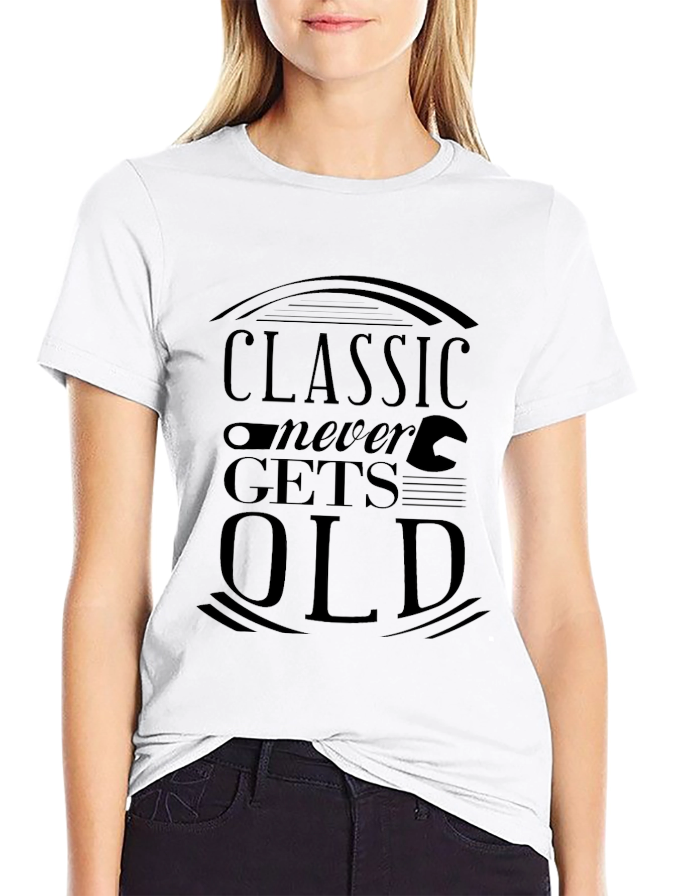 Classic Never Gets Old Graphic Tee - Black