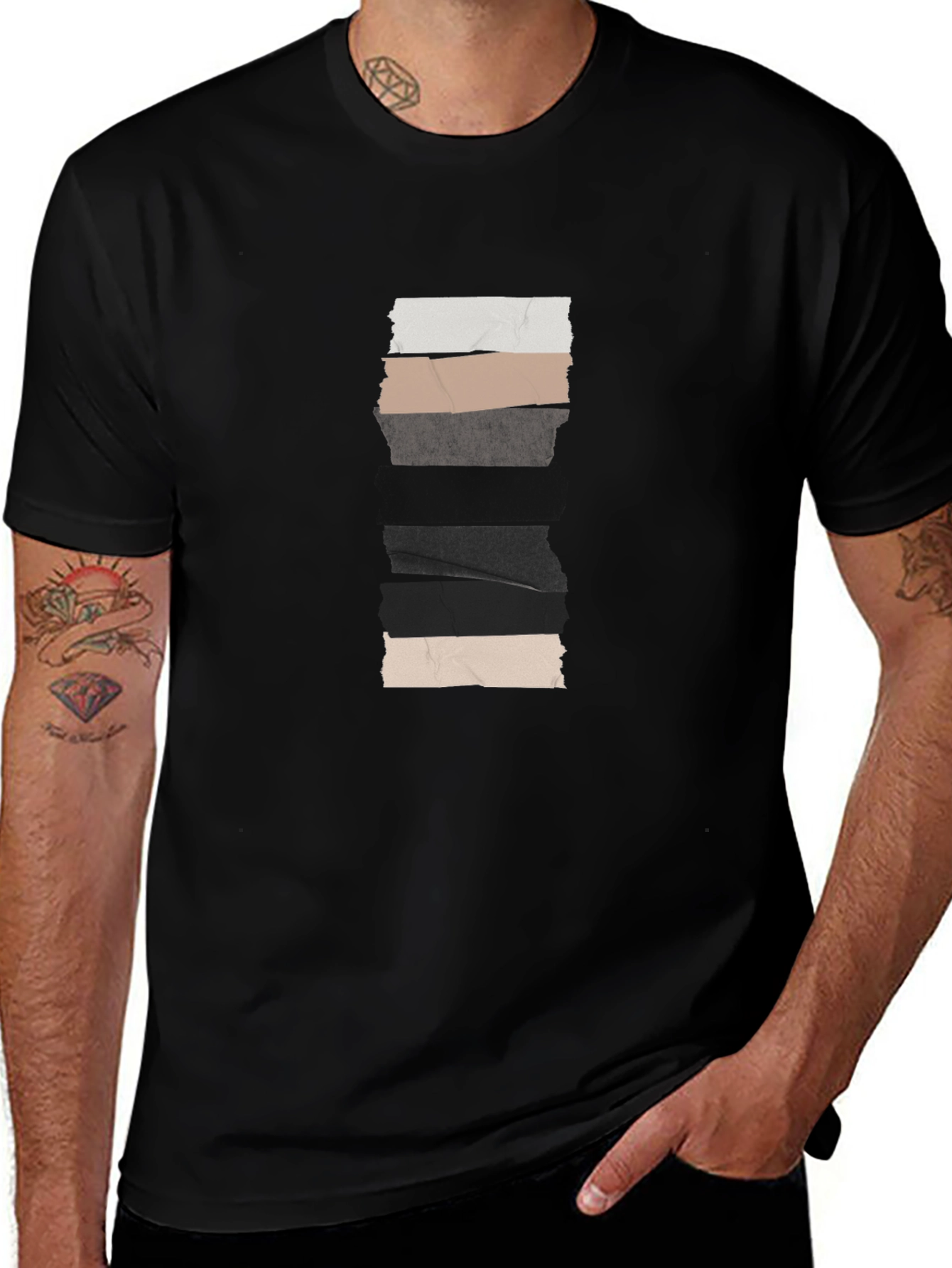 Modern Minimalist Striped Crew Neck Tee