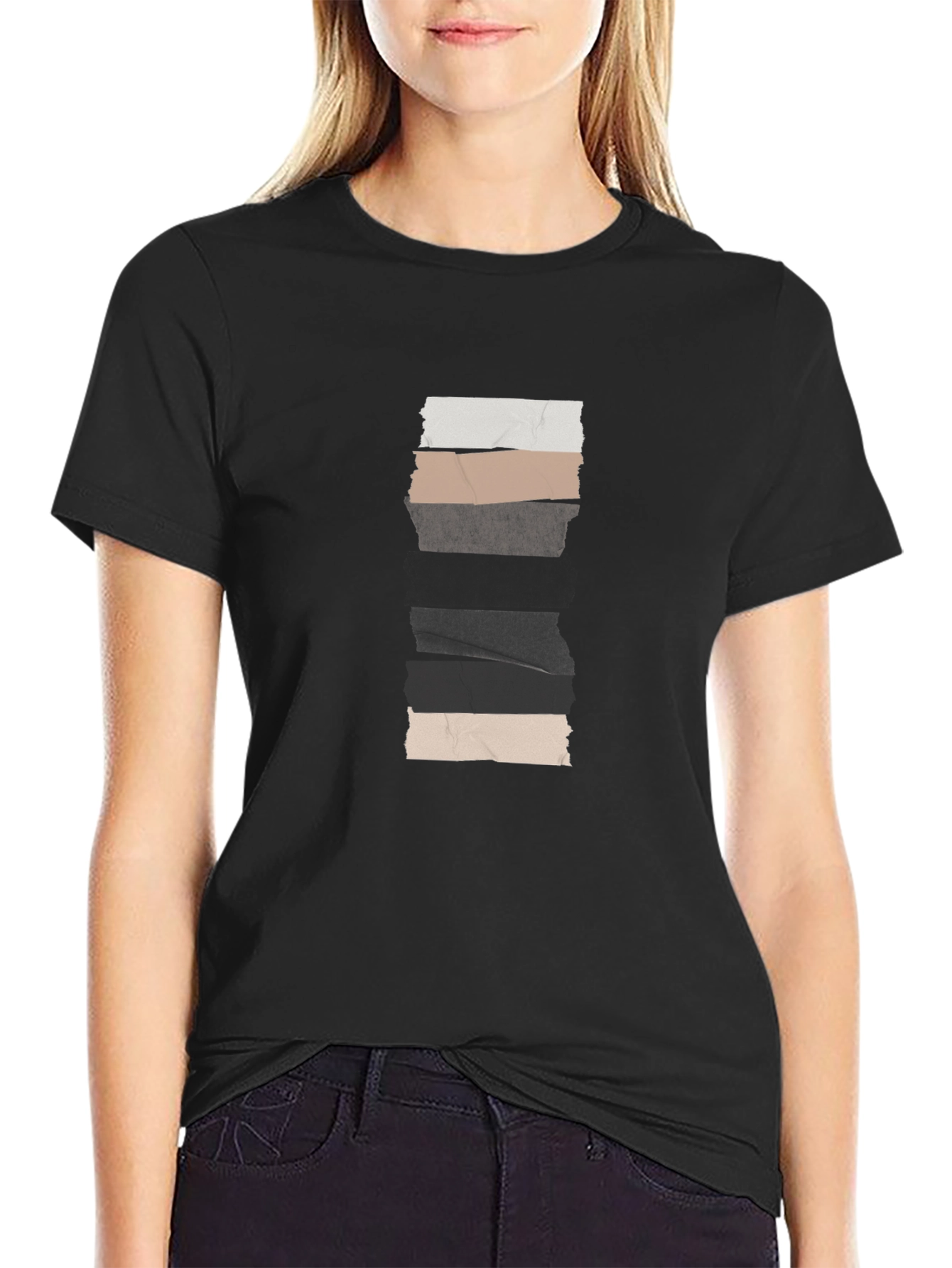 Modern Minimalist Striped Crew Neck Tee