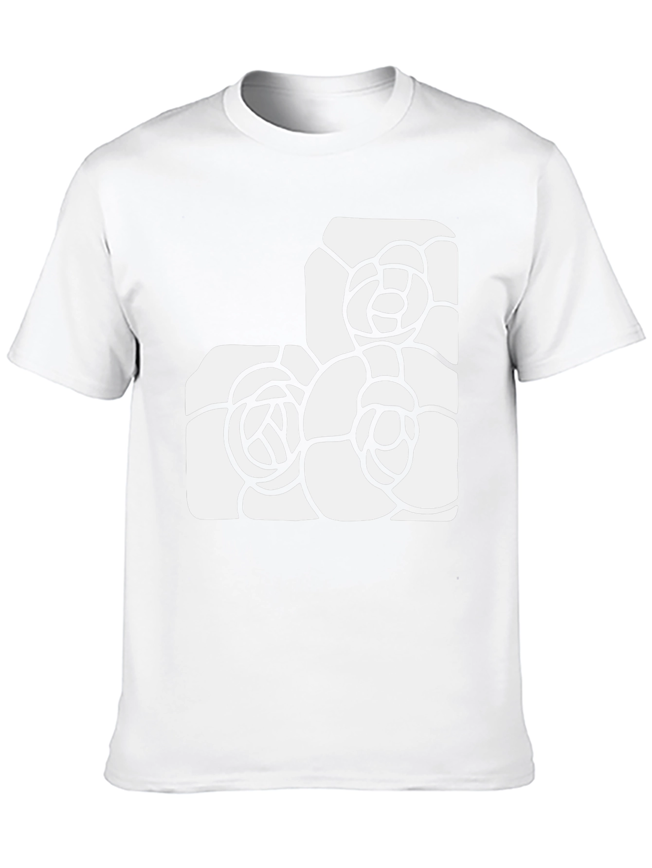 Black Tee with Abstract Floral Design