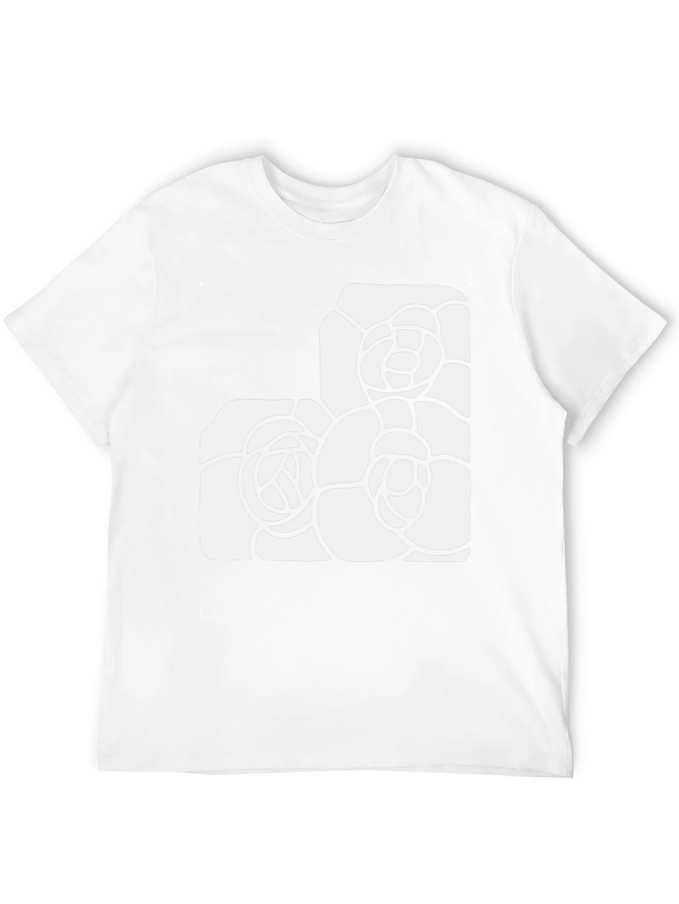Black Tee with Abstract Floral Design