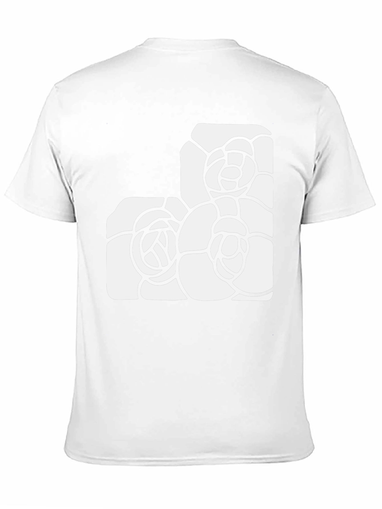 Black Tee with Abstract Floral Design