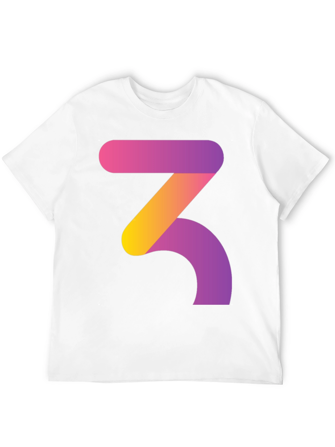 Gradient Number 3 Graphic Tee - Modern Style