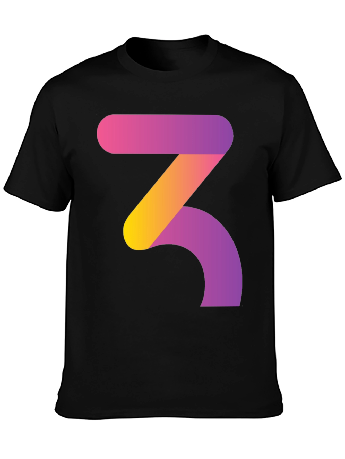 Gradient Number 3 Graphic Tee - Modern Style