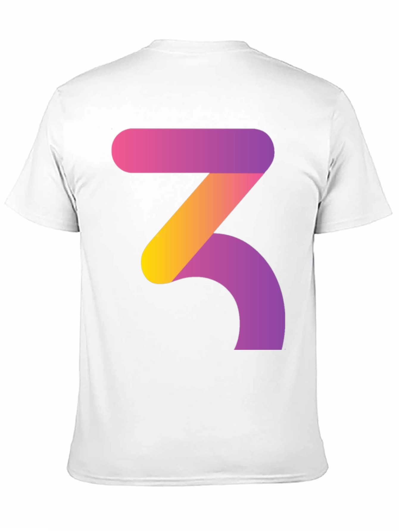 Gradient Number 3 Graphic Tee - Modern Style