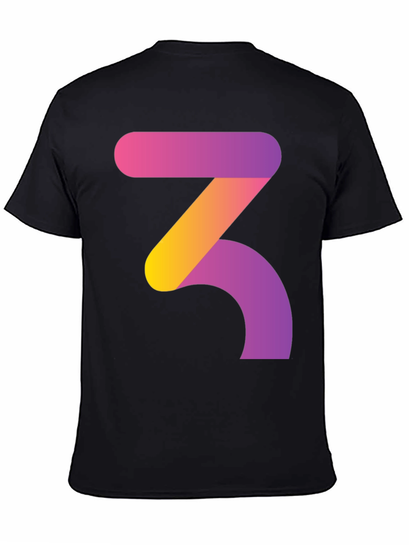 Gradient Number 3 Graphic Tee - Modern Style