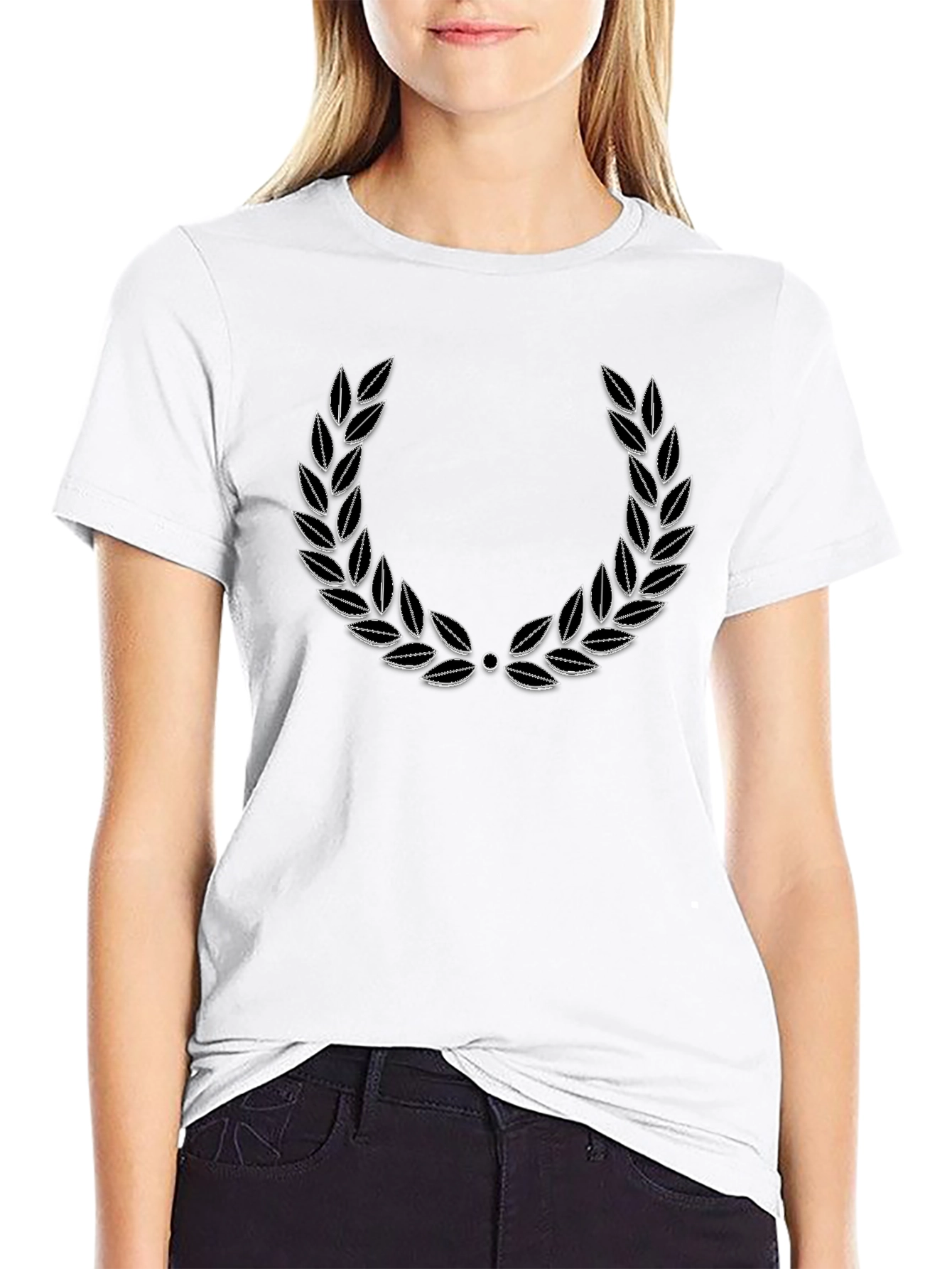 Classic Laurel Wreath Graphic Tee - Black