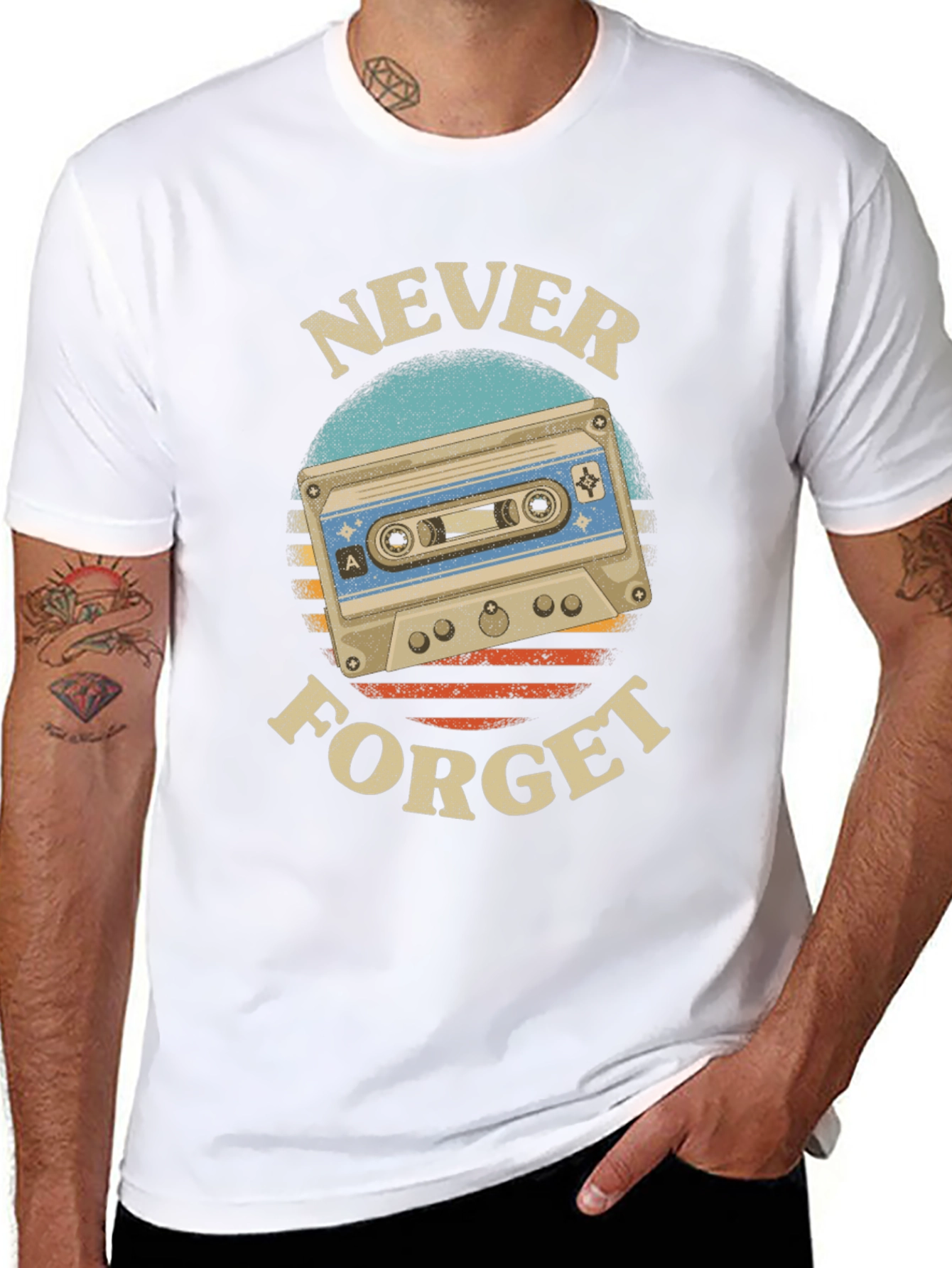 Retro Cassette Tape Never Forget Graphic Tee