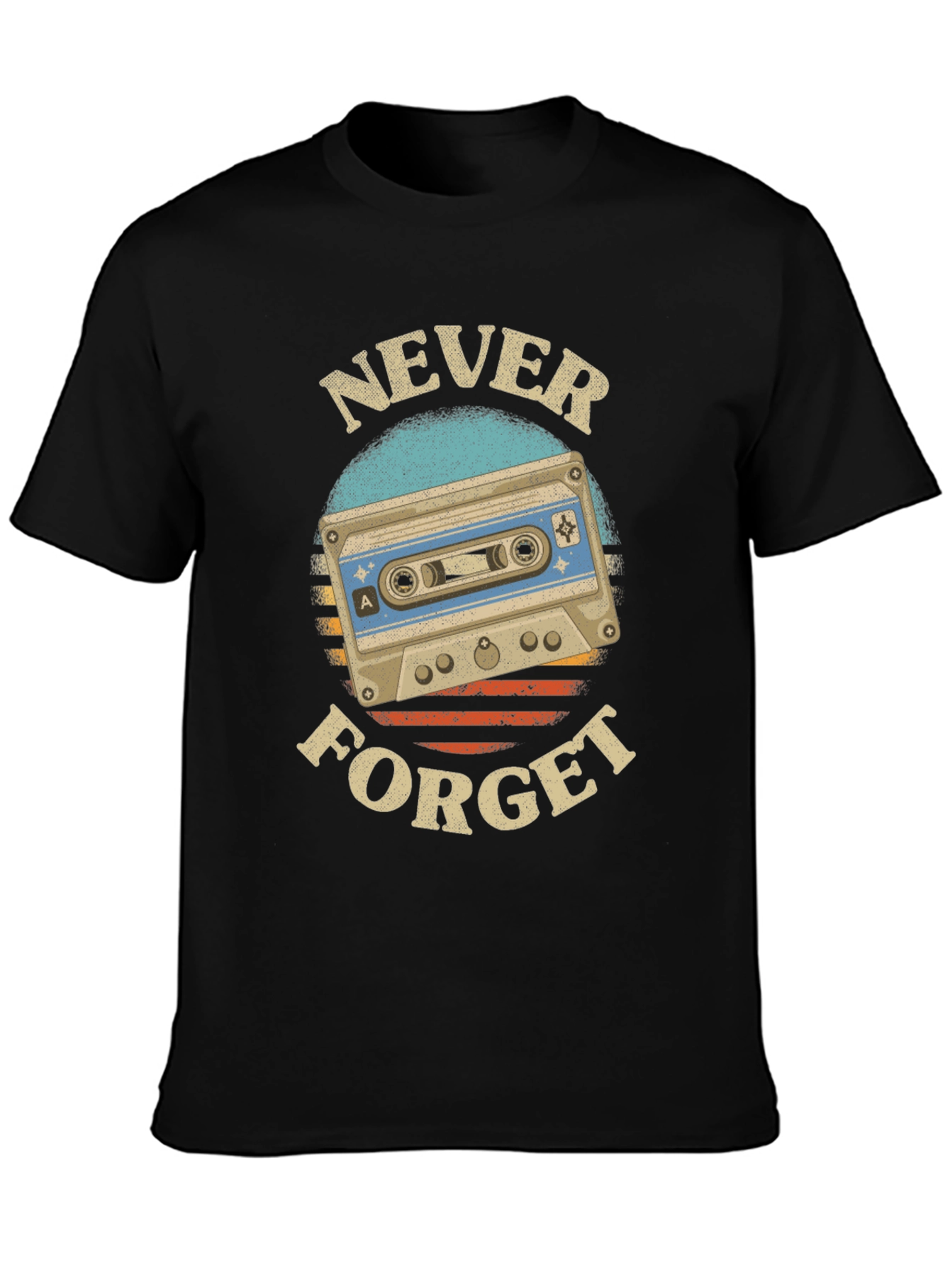Retro Cassette Tape Never Forget Graphic Tee