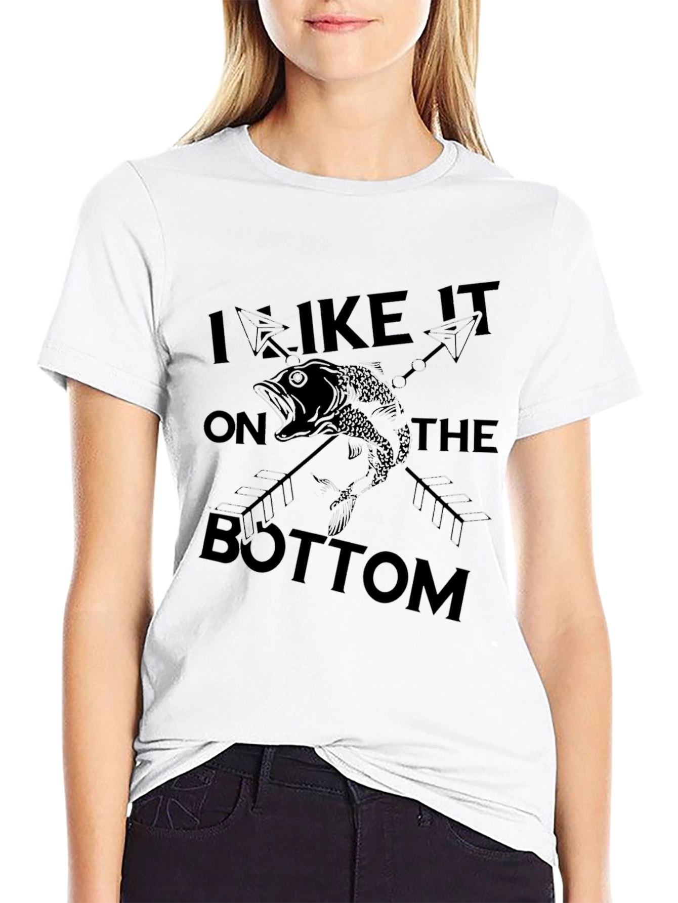 I Like It on the Bottom Fishing Graphic T-Shirt