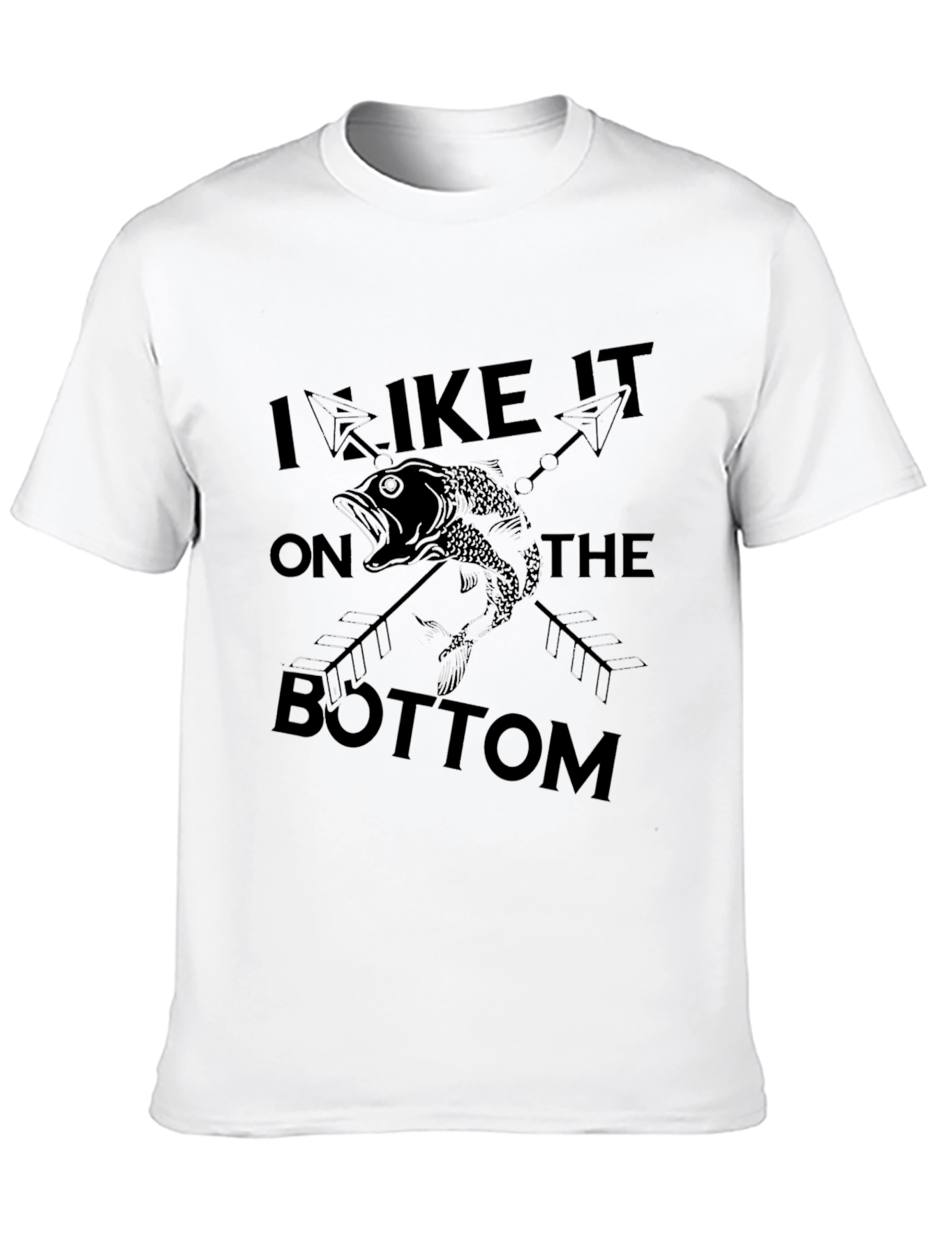 I Like It on the Bottom Fishing Graphic T-Shirt