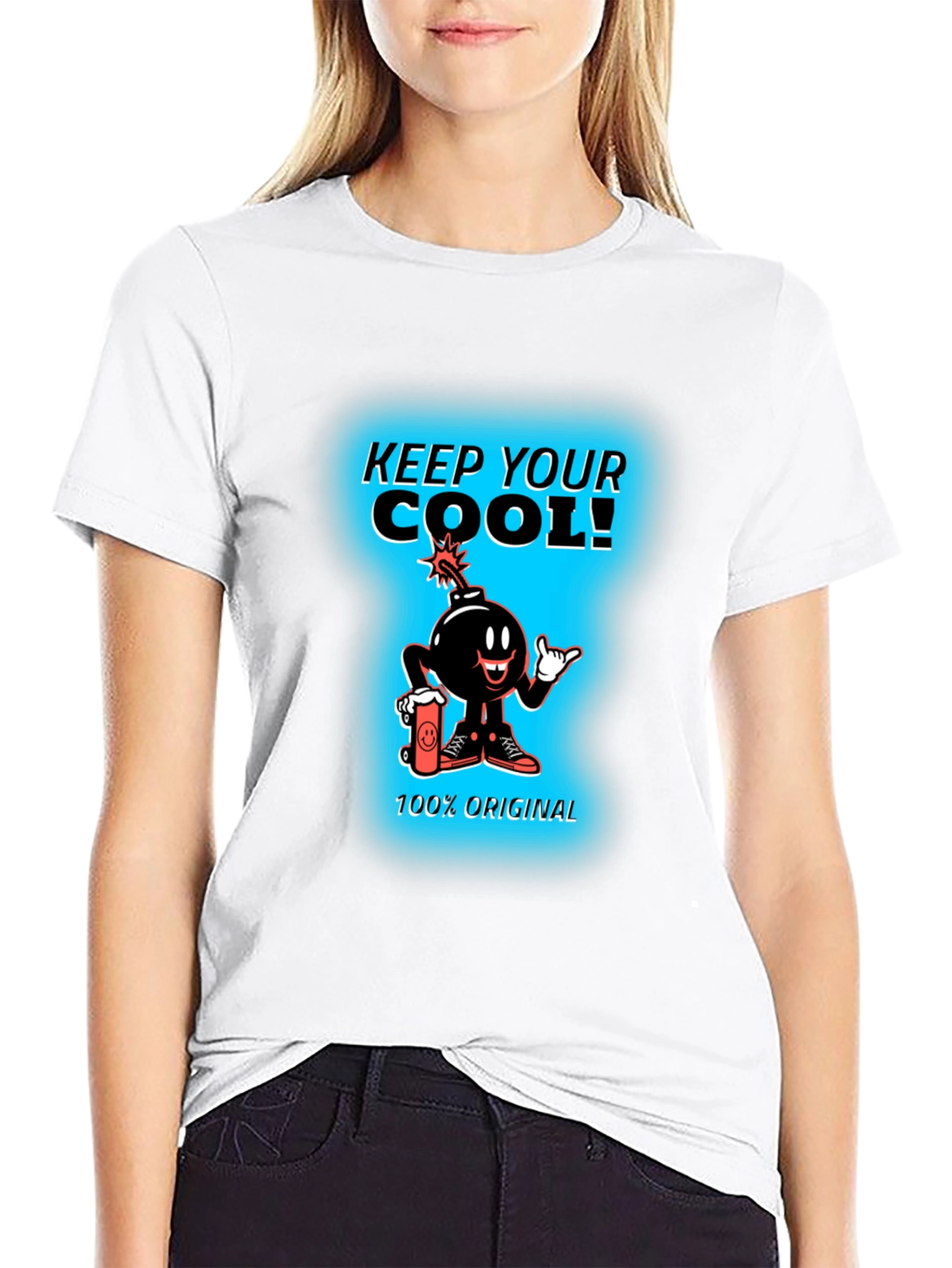 Keep Your Cool Cartoon Bomb Black T-Shirt