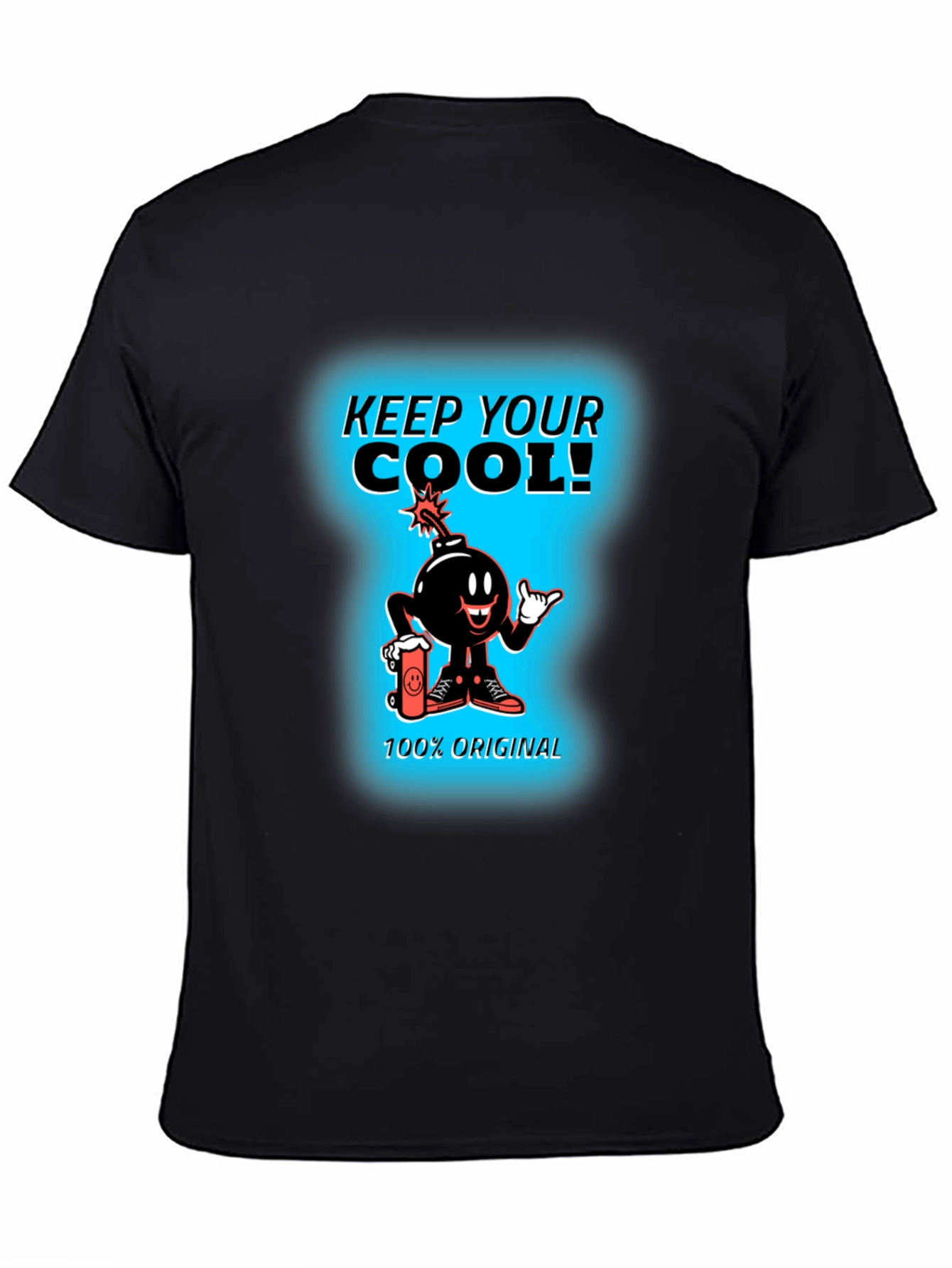 Keep Your Cool Cartoon Bomb Black T-Shirt