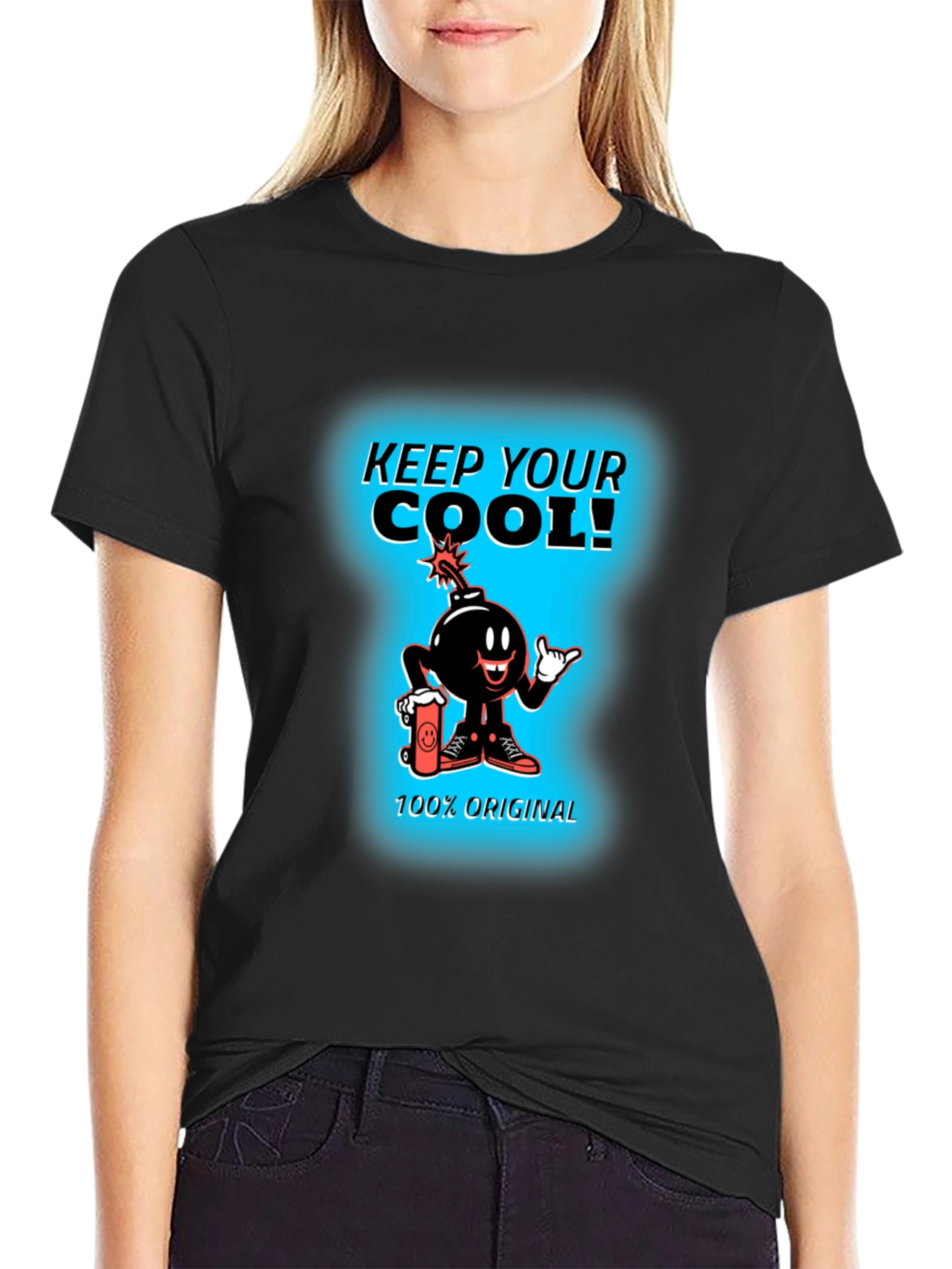 Keep Your Cool Cartoon Bomb Black T-Shirt