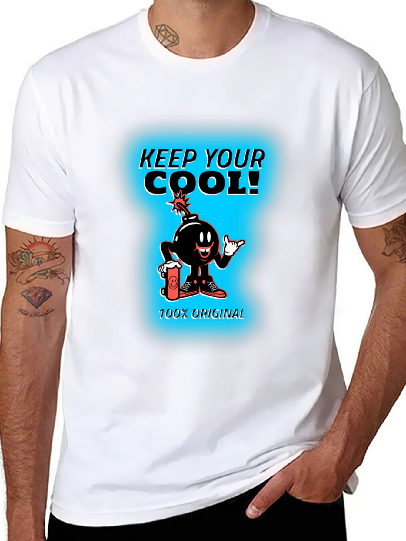 Keep Your Cool Cartoon Bomb Black T-Shirt