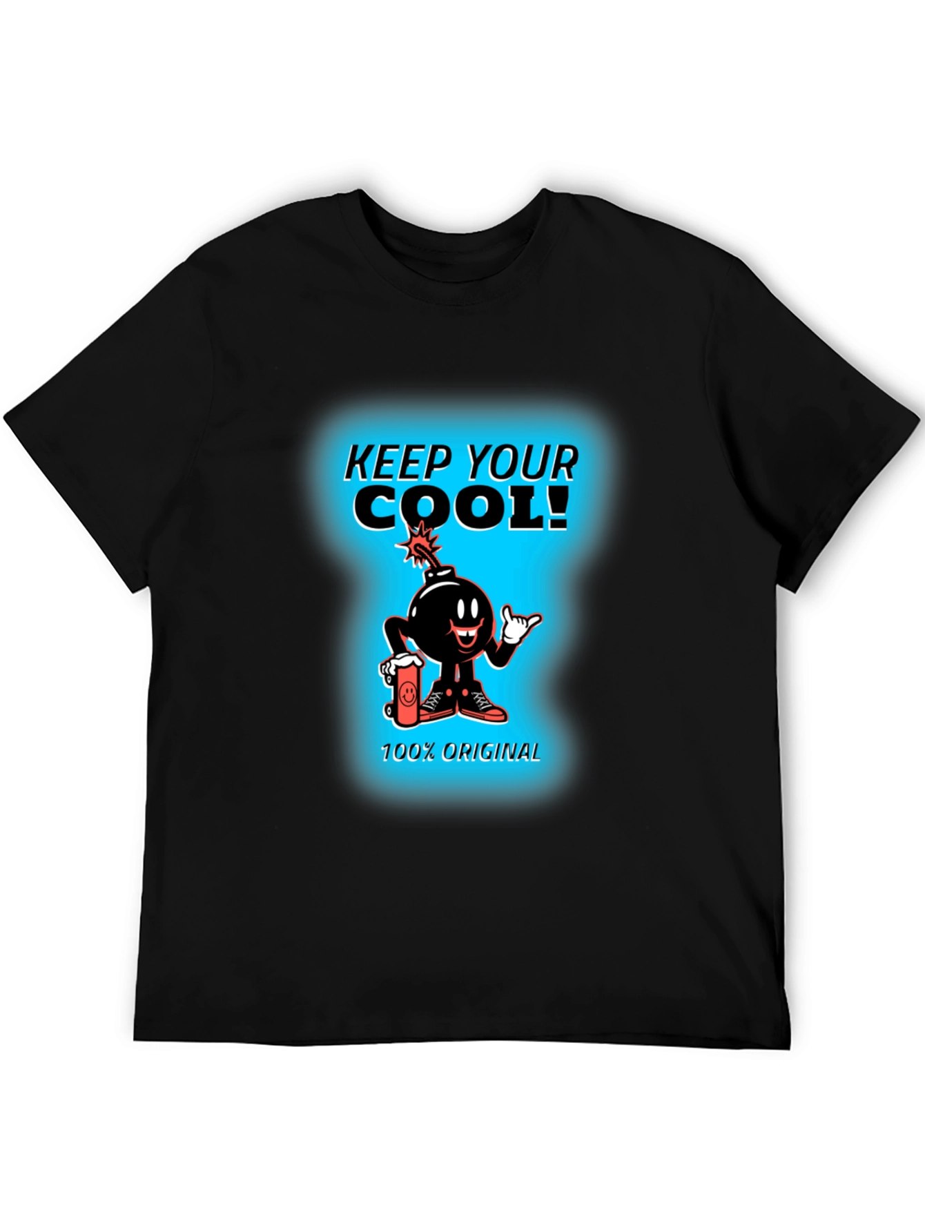 Keep Your Cool Cartoon Bomb Black T-Shirt
