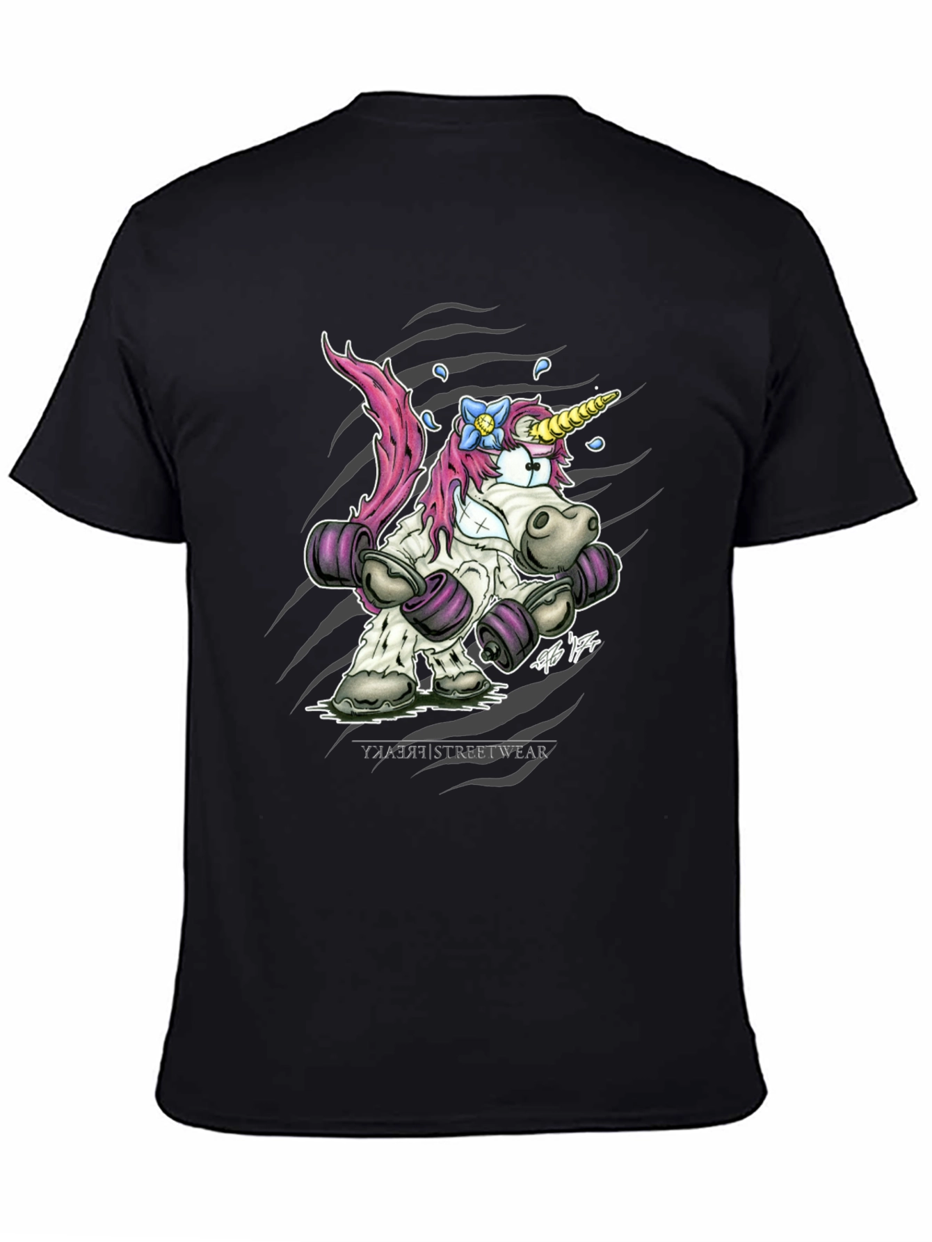 Unicorn Powerlifter Black T-Shirt