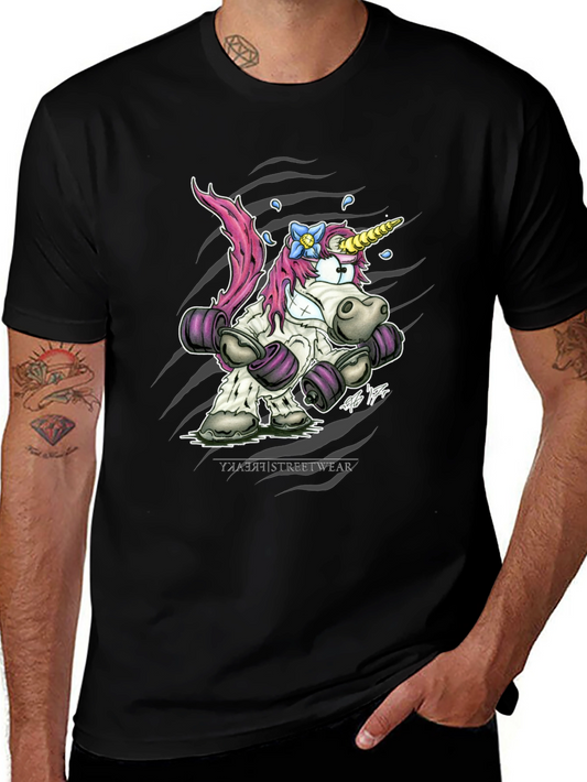 Unicorn Powerlifter Black T-Shirt