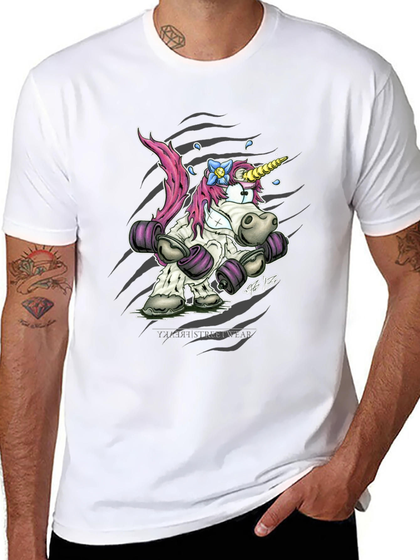 Unicorn Powerlifter Black T-Shirt