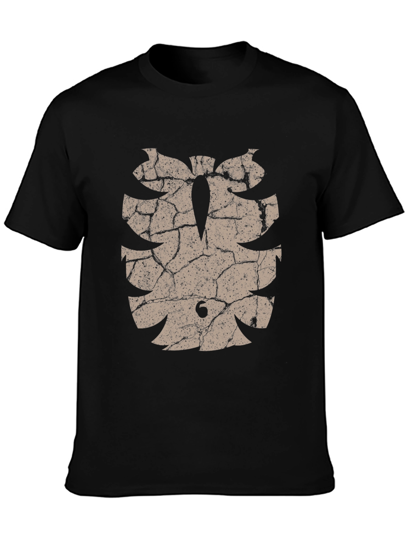 Cracked Monstera Leaf Graphic Tee - Distressed Style