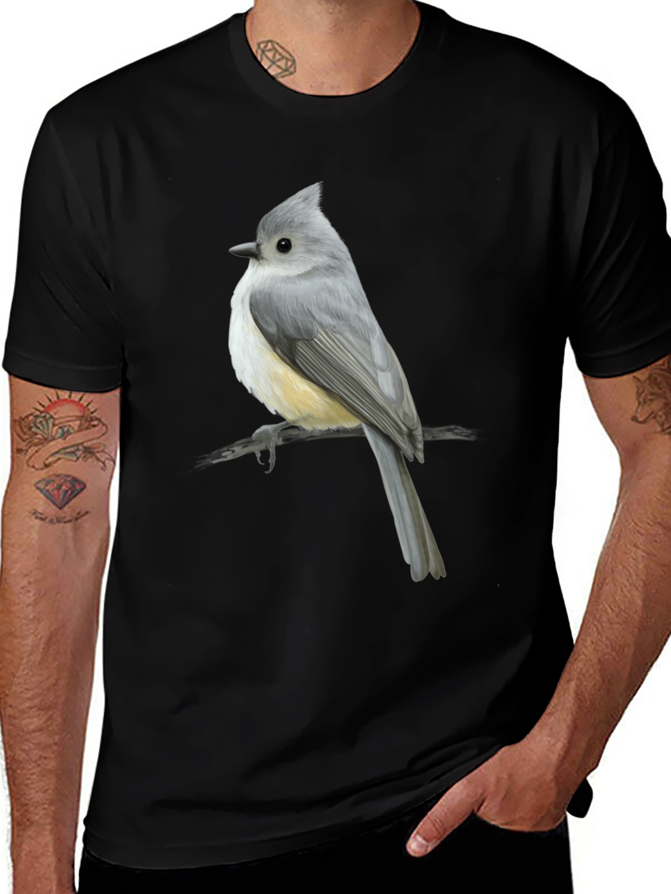 Tufted Titmouse Bird Graphic T-Shirt