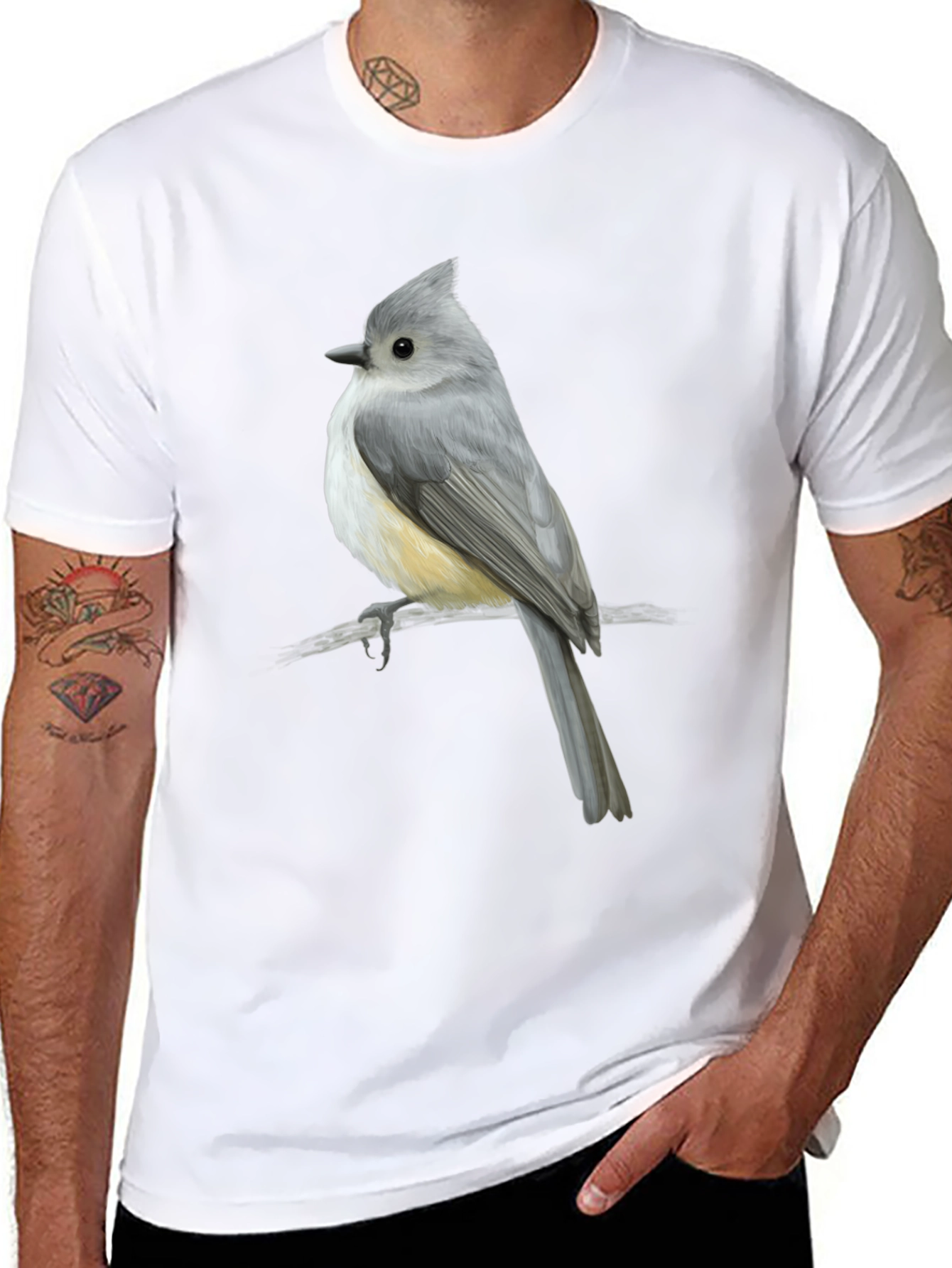 Tufted Titmouse Bird Graphic T-Shirt
