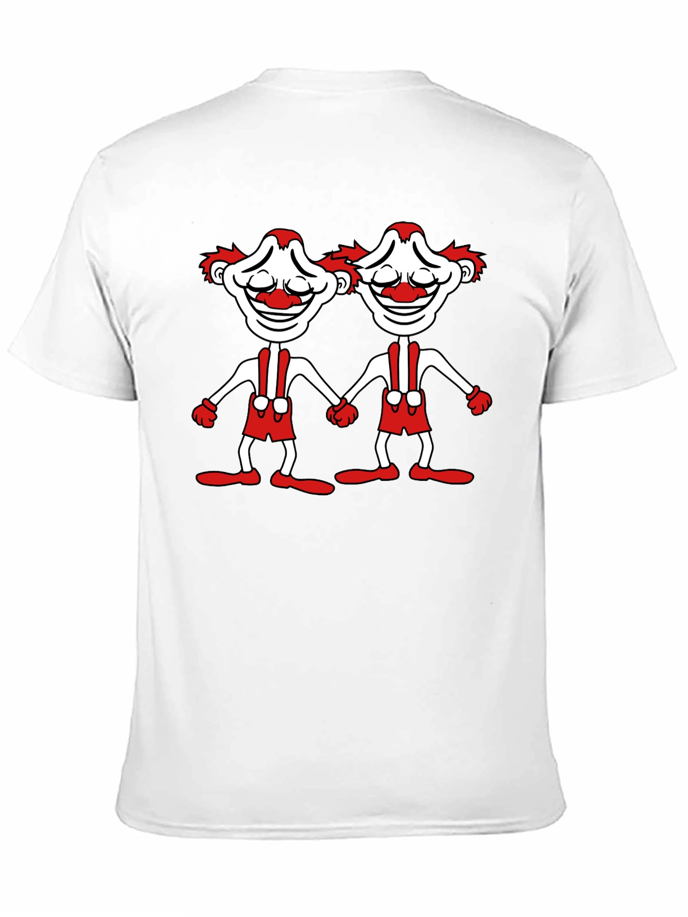 Twin Clown Graphic Tee - Black Cotton T-Shirt