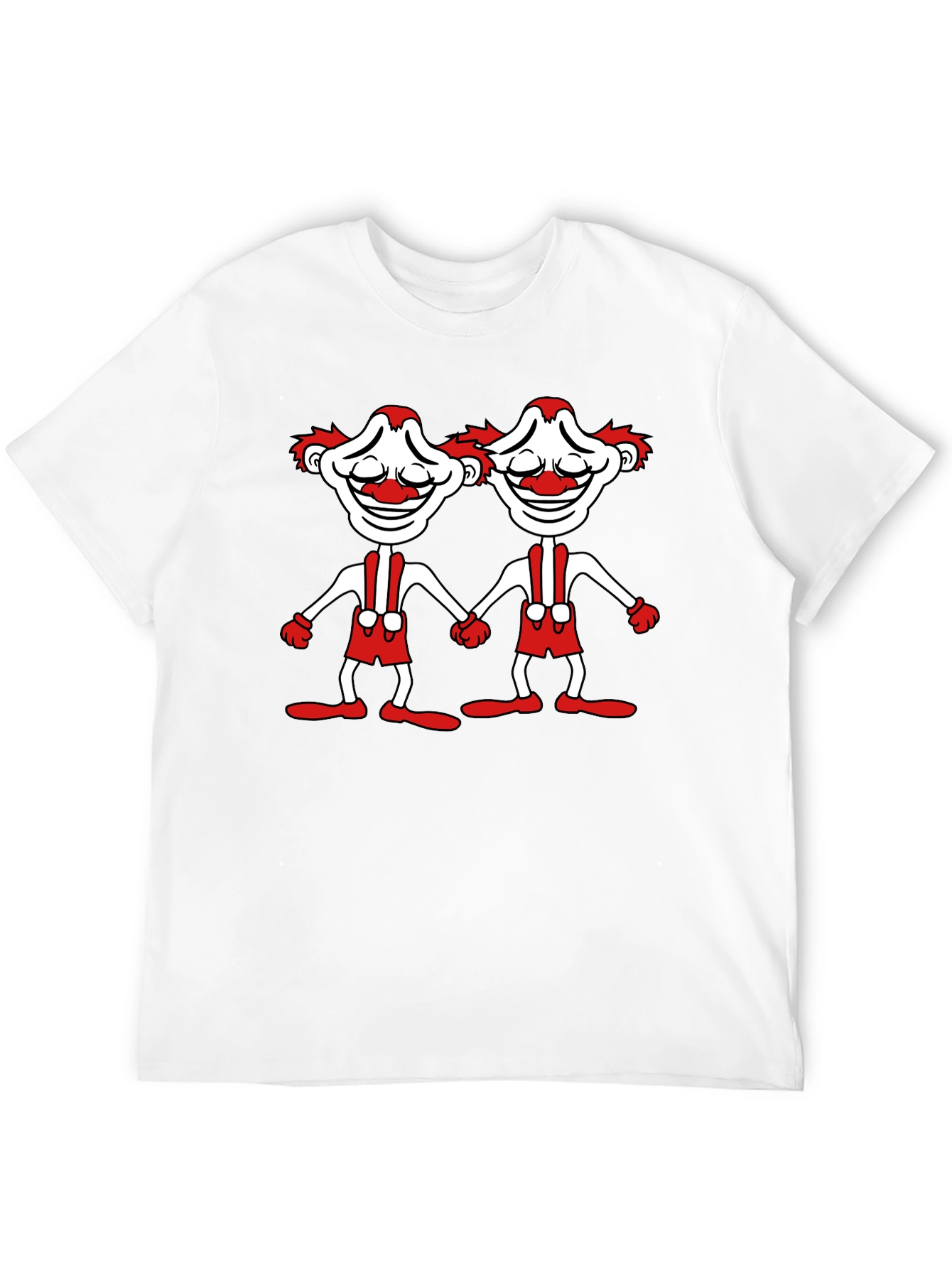 Twin Clown Graphic Tee - Black Cotton T-Shirt