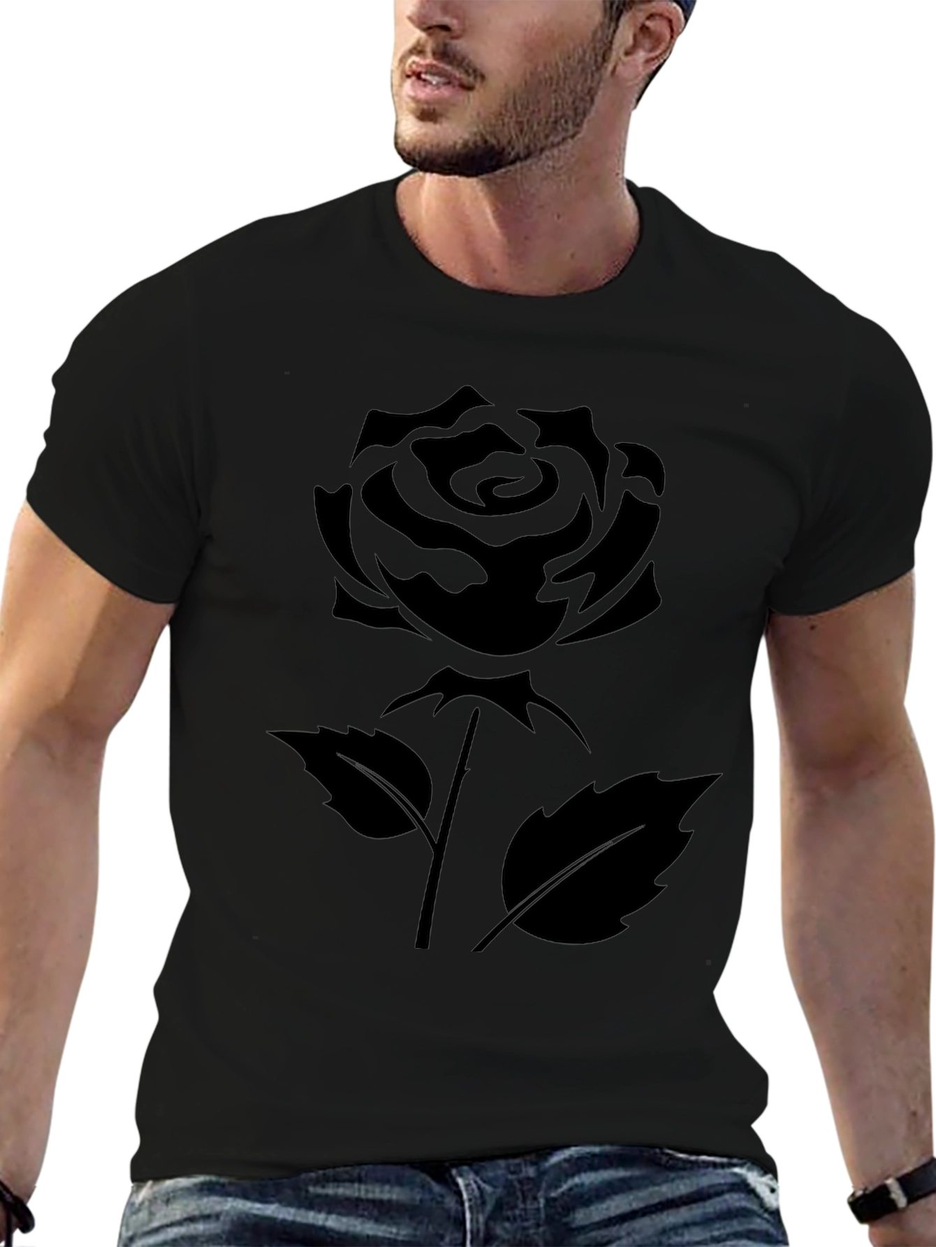 Black Rose Graphic T-Shirt - Stylish & Comfortable