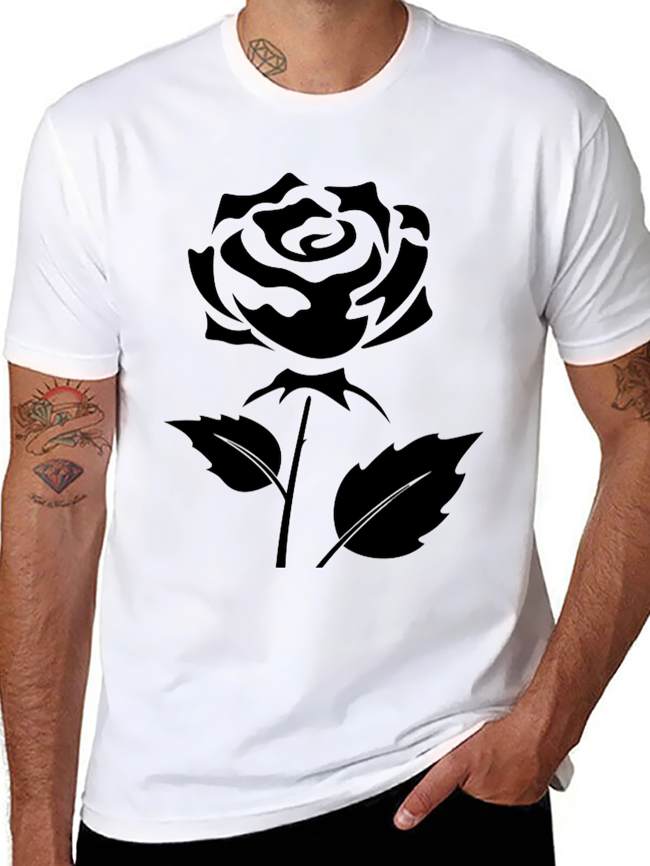 Black Rose Graphic T-Shirt - Stylish & Comfortable