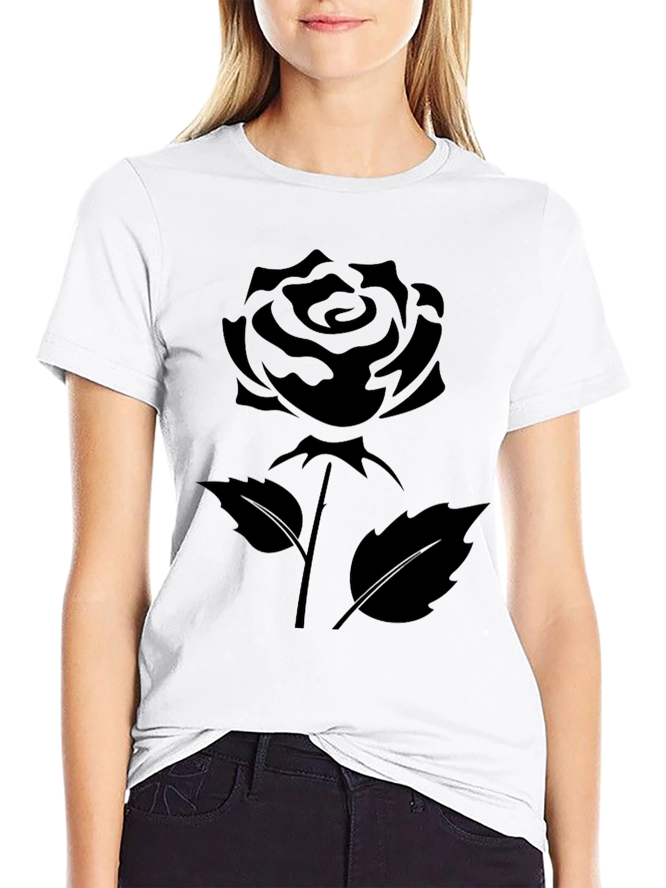 Black Rose Graphic T-Shirt - Stylish & Comfortable