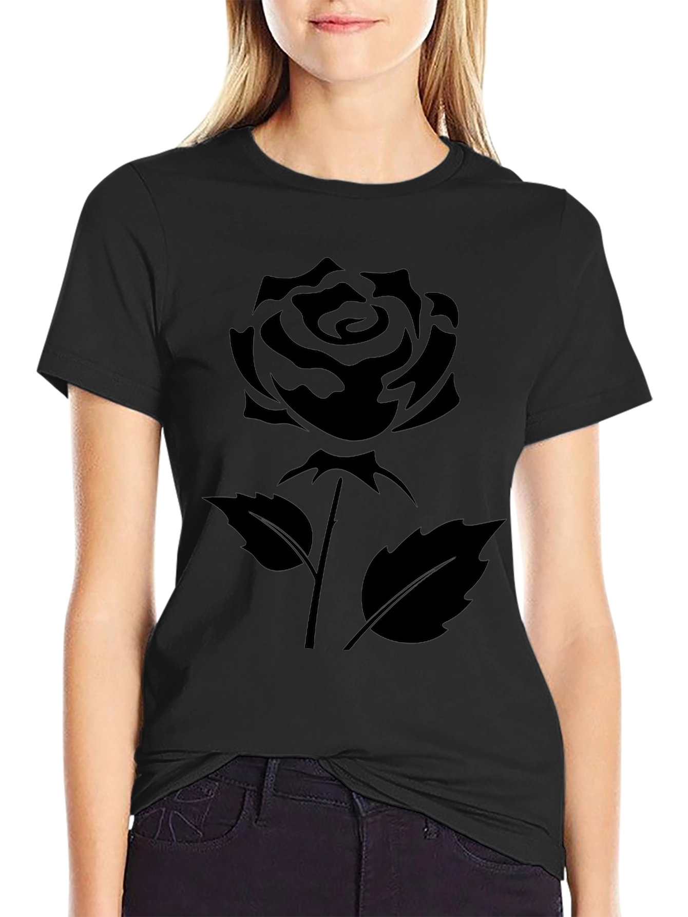 Black Rose Graphic T-Shirt - Stylish & Comfortable