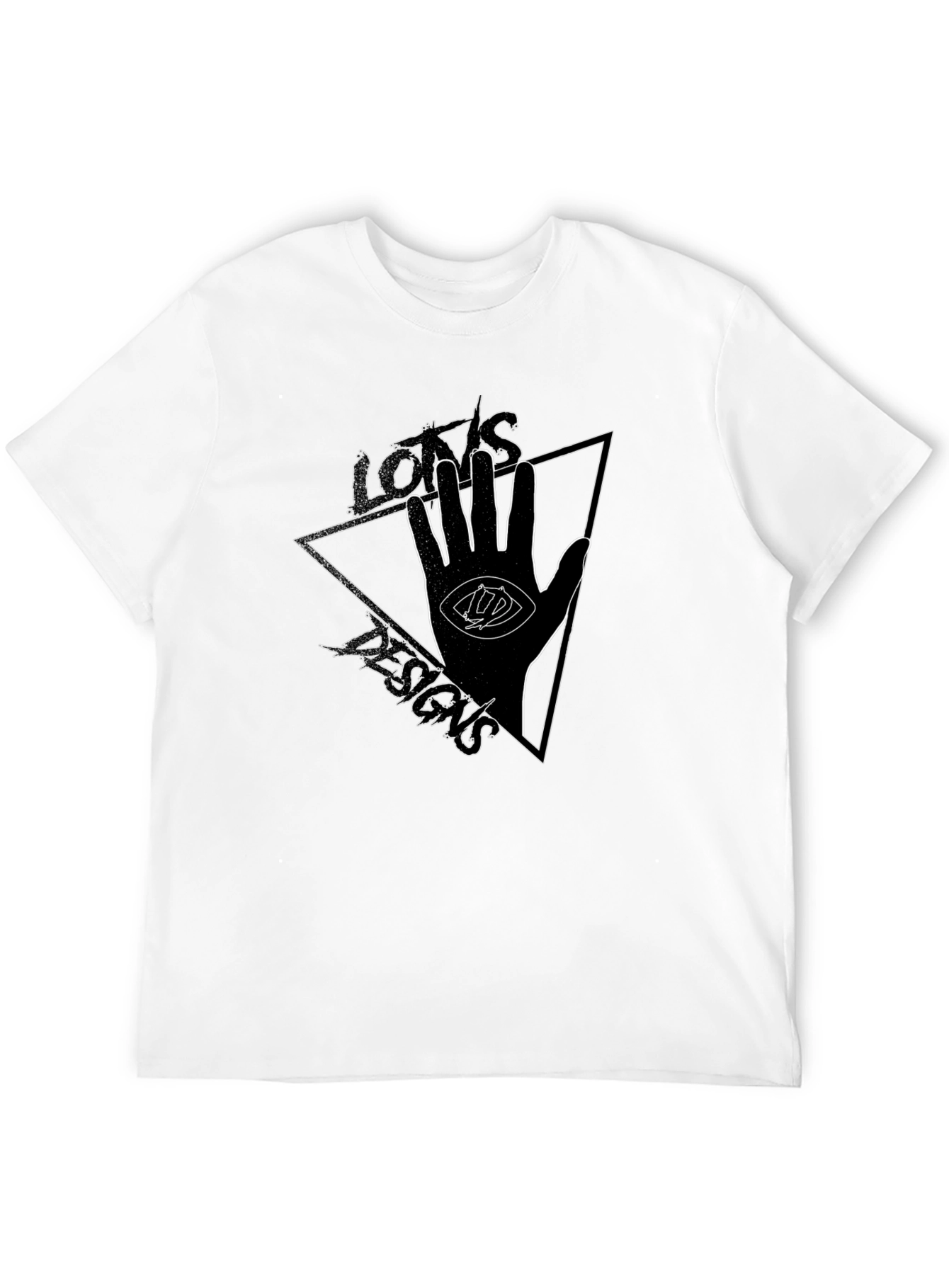 Eye Hand Triangle Graphic Tee - Black Cotton T-Shirt