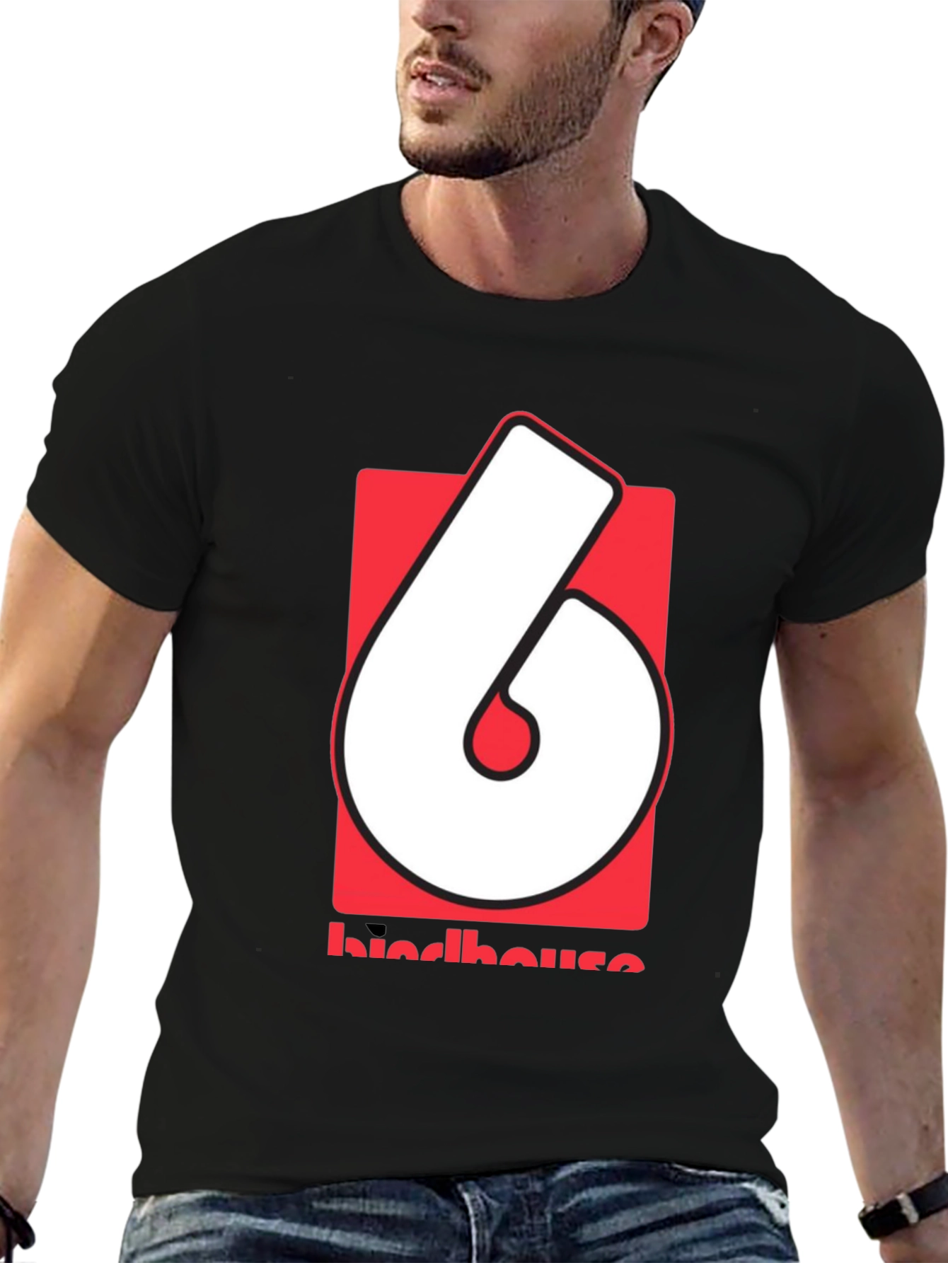 Retro Birdhouse Logo Graphic Tee - Black