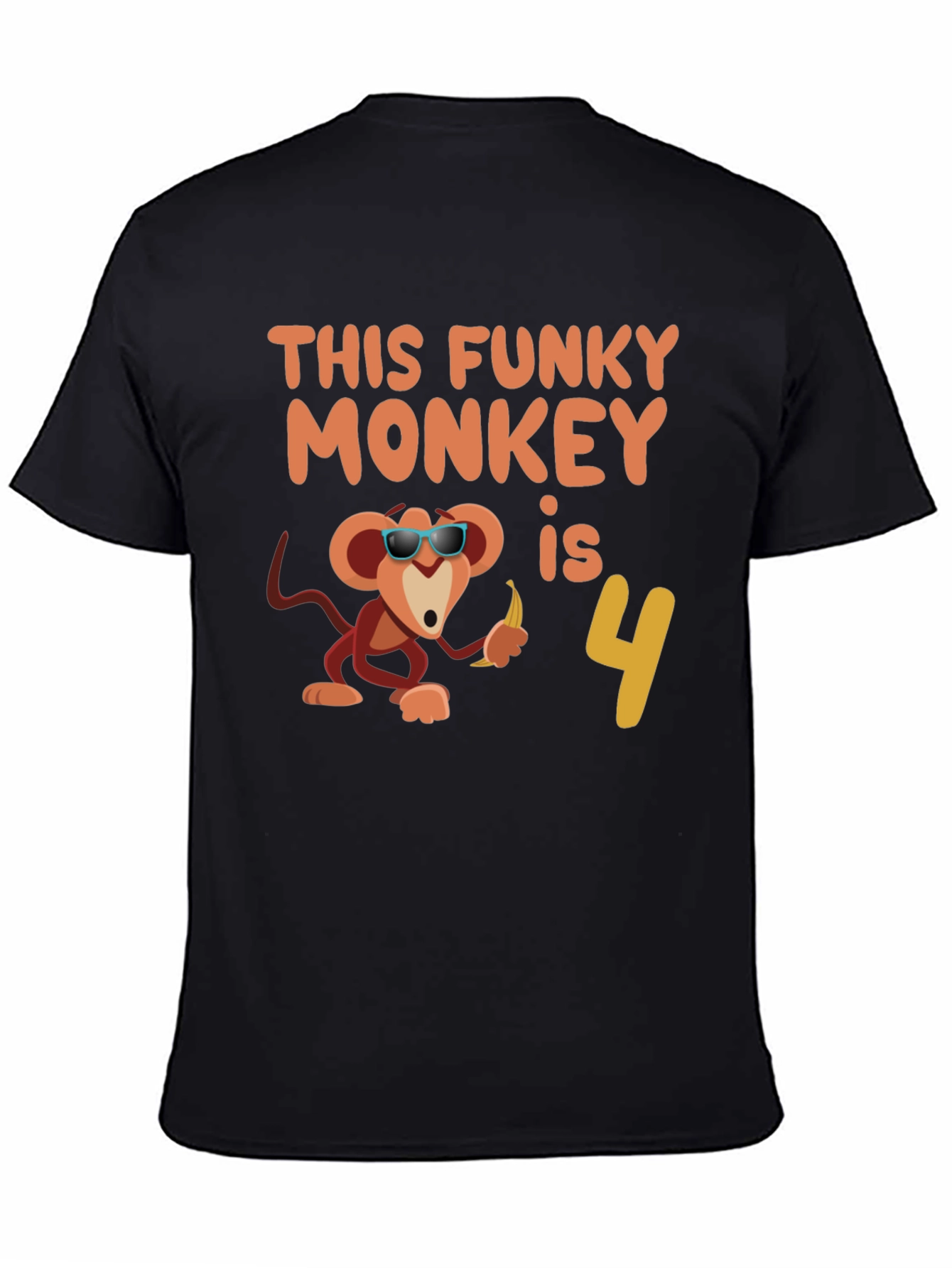 Funky Monkey Birthday T-Shirt: 4th Birthday Apparel