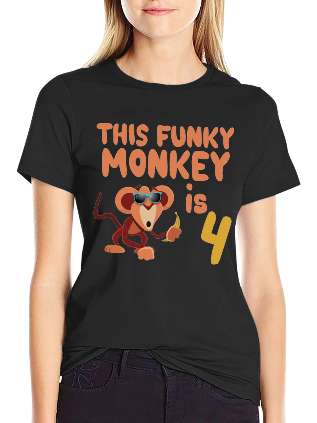 Funky Monkey Birthday T-Shirt: 4th Birthday Apparel