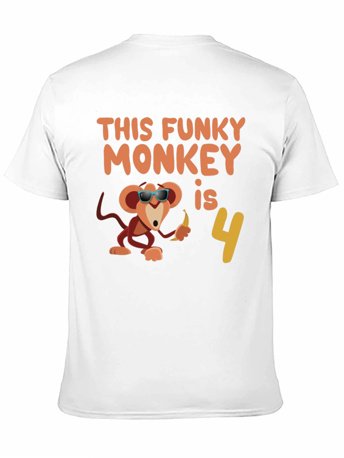 Funky Monkey Birthday T-Shirt: 4th Birthday Apparel