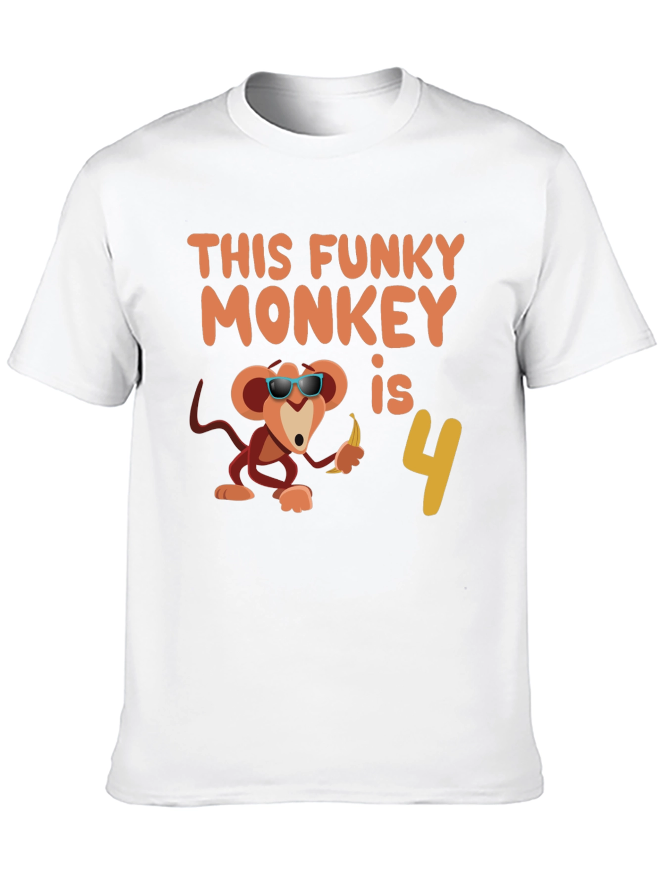 Funky Monkey Birthday T-Shirt: 4th Birthday Apparel