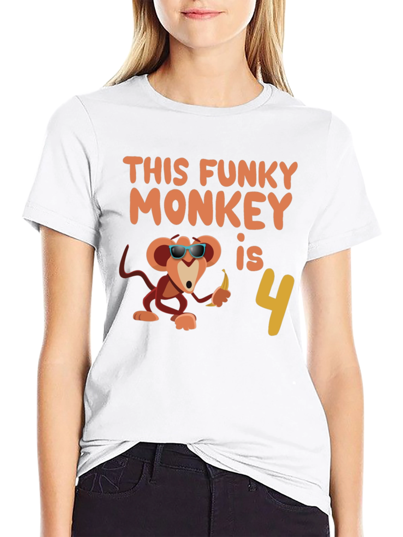 Funky Monkey Birthday T-Shirt: 4th Birthday Apparel
