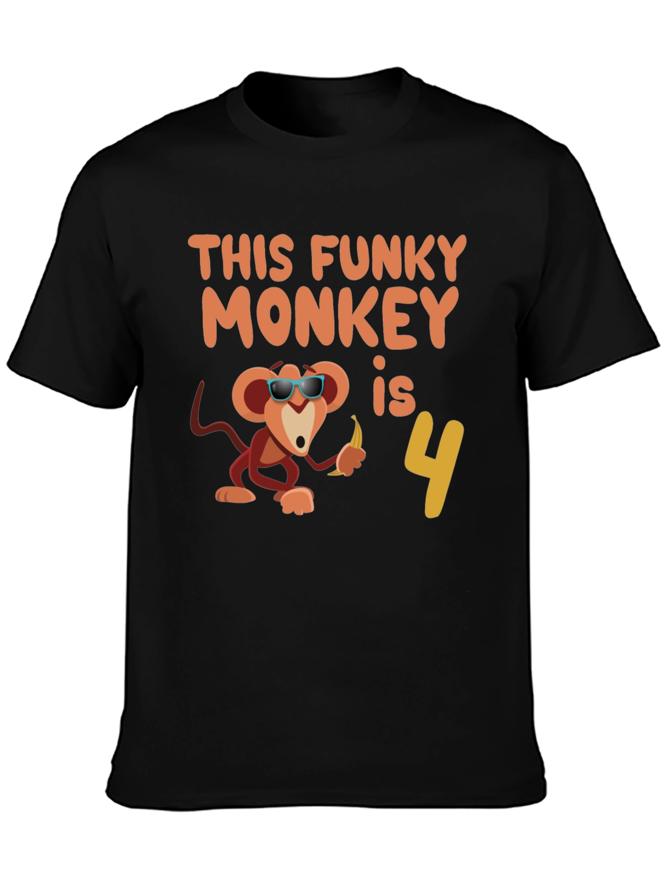 Funky Monkey Birthday T-Shirt: 4th Birthday Apparel