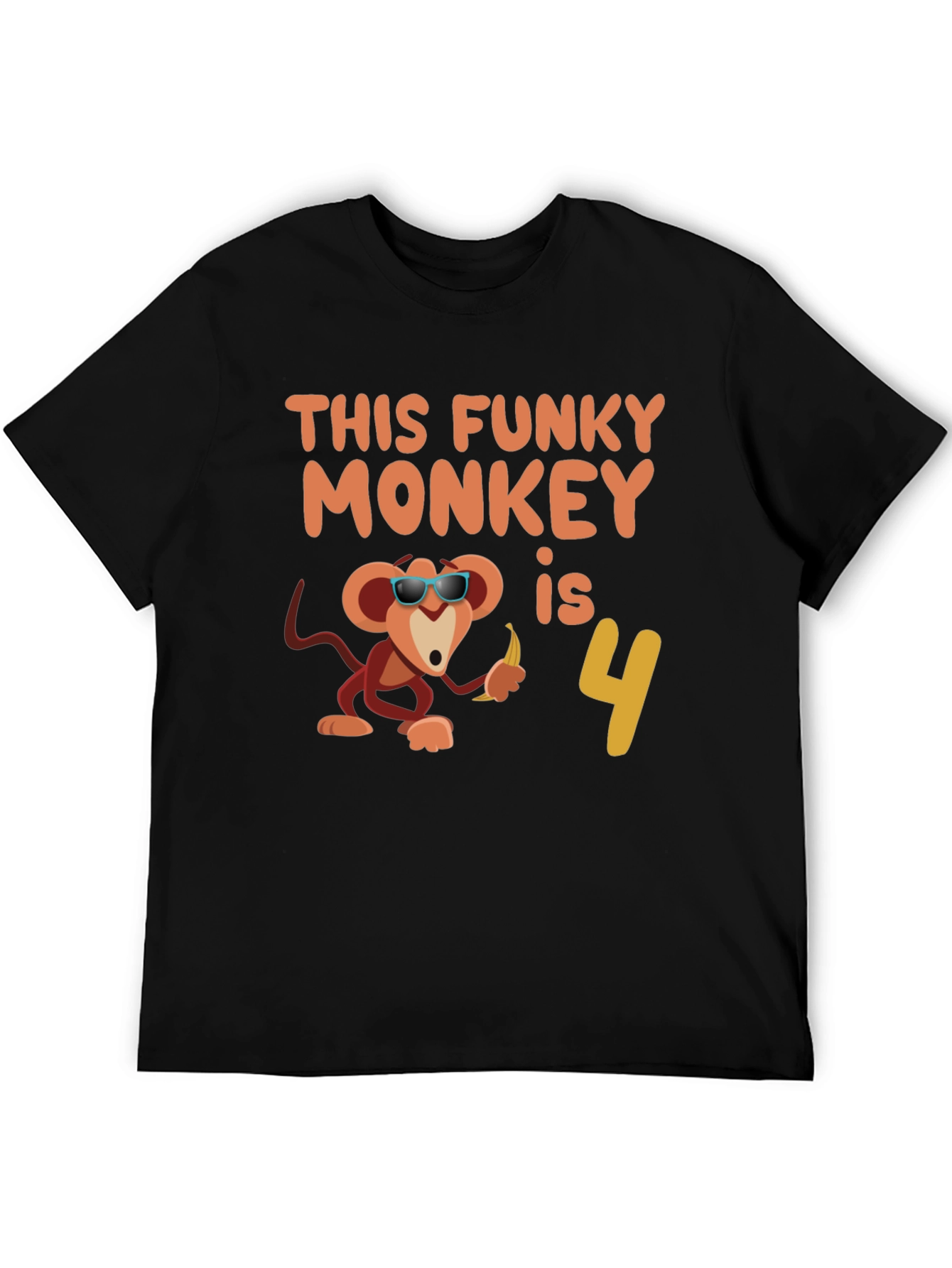 Funky Monkey Birthday T-Shirt: 4th Birthday Apparel