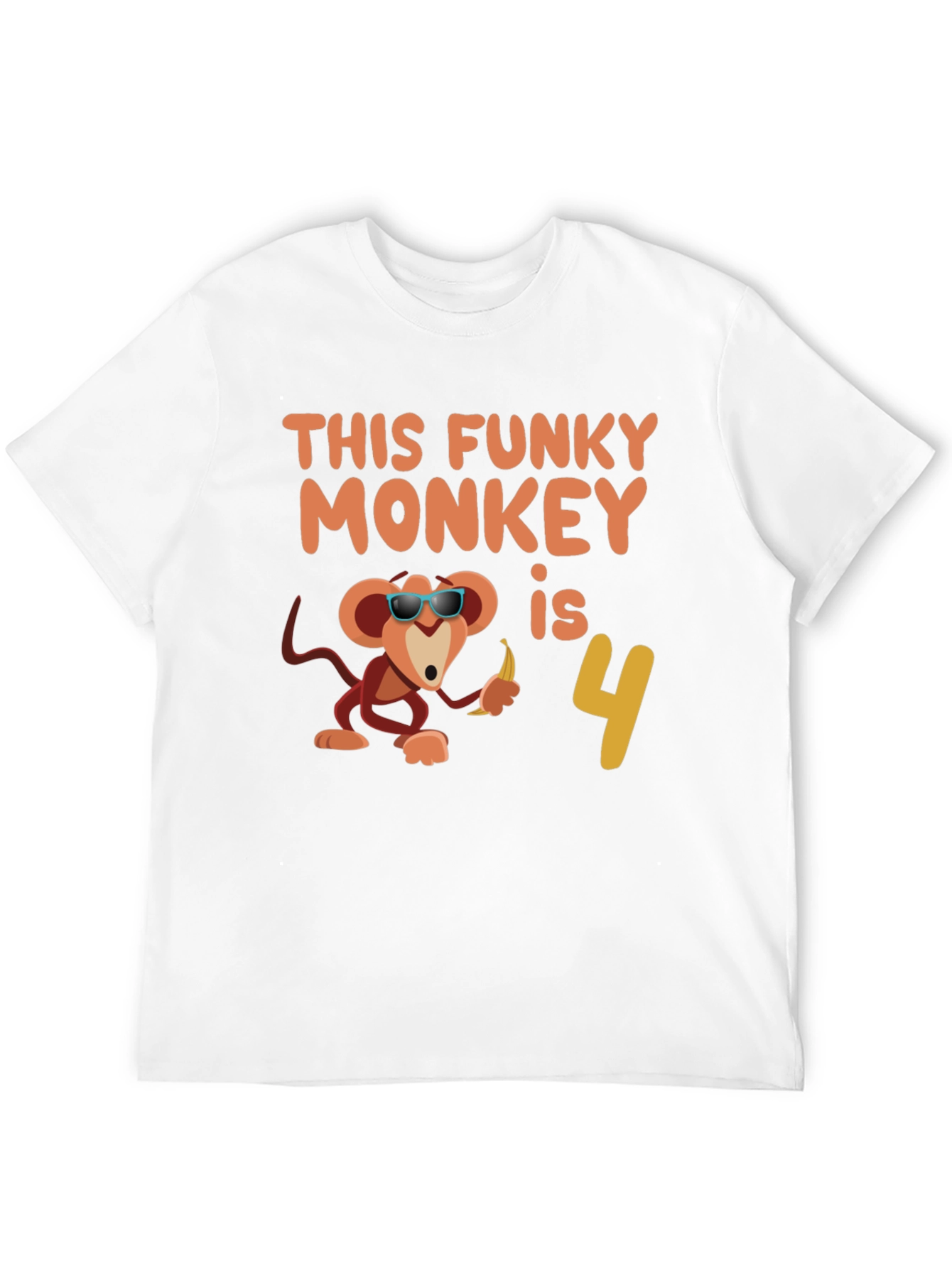 Funky Monkey Birthday T-Shirt: 4th Birthday Apparel