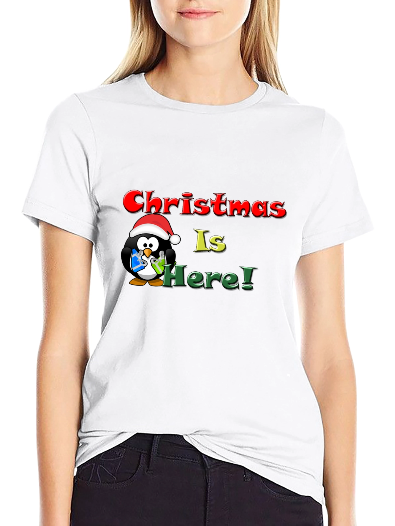 Christmas Penguin Graphic T-Shirt