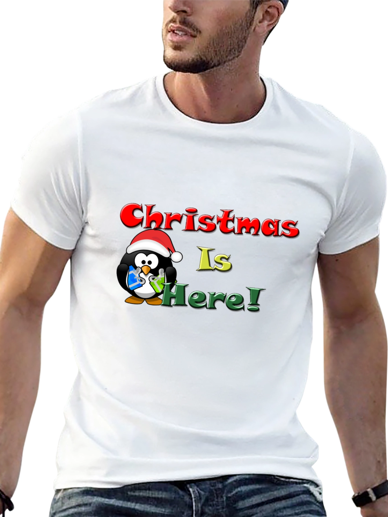 Christmas Penguin Graphic T-Shirt
