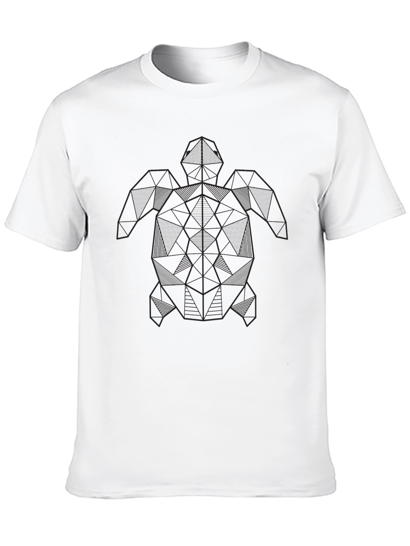 Geometric Turtle Graphic Tee - Black