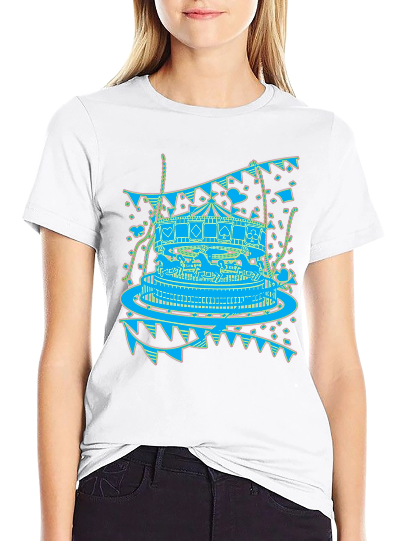 Carousel Print Graphic Tee