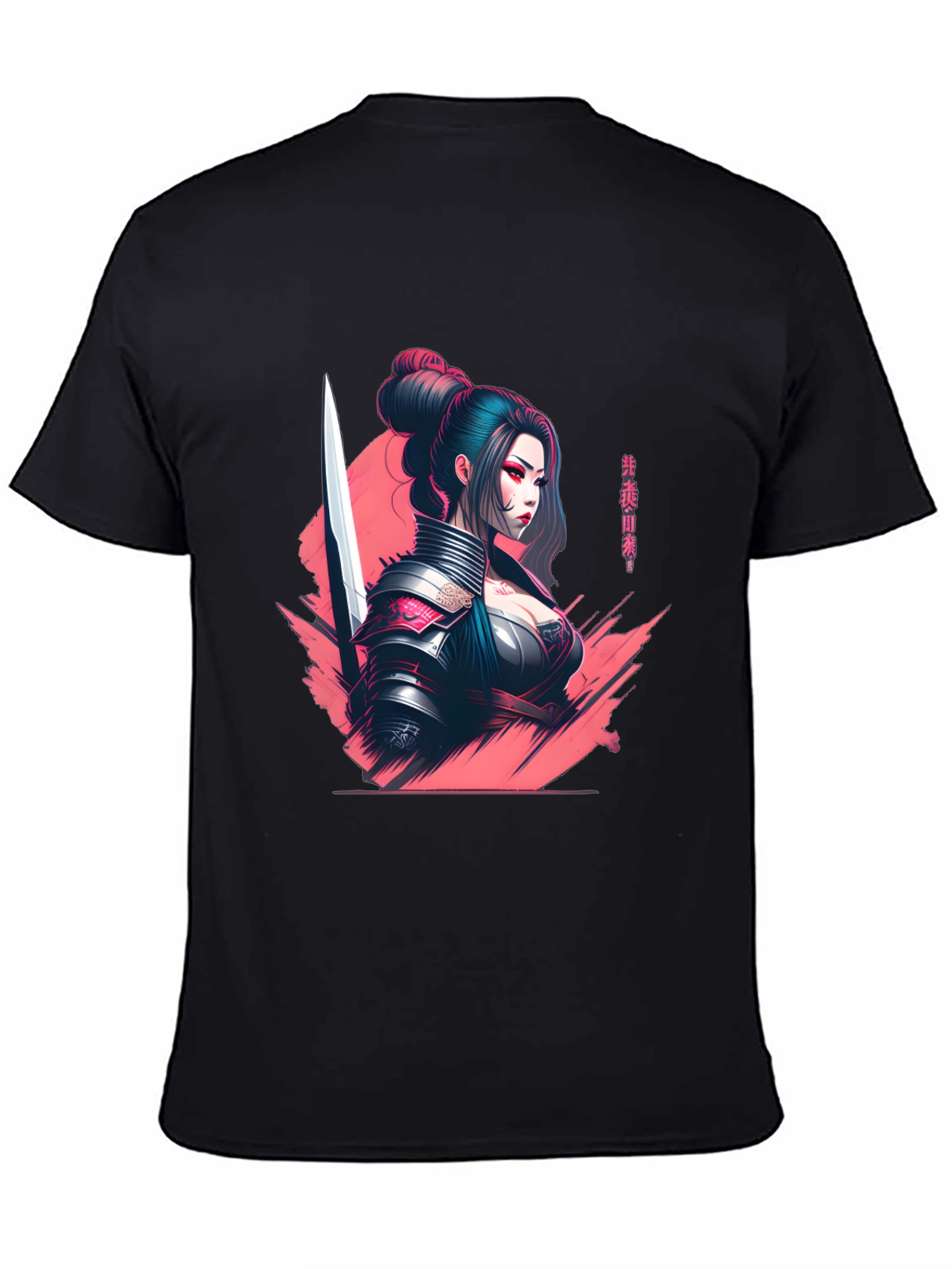 Samurai Girl Graphic T-Shirt - Sleek Anime Style