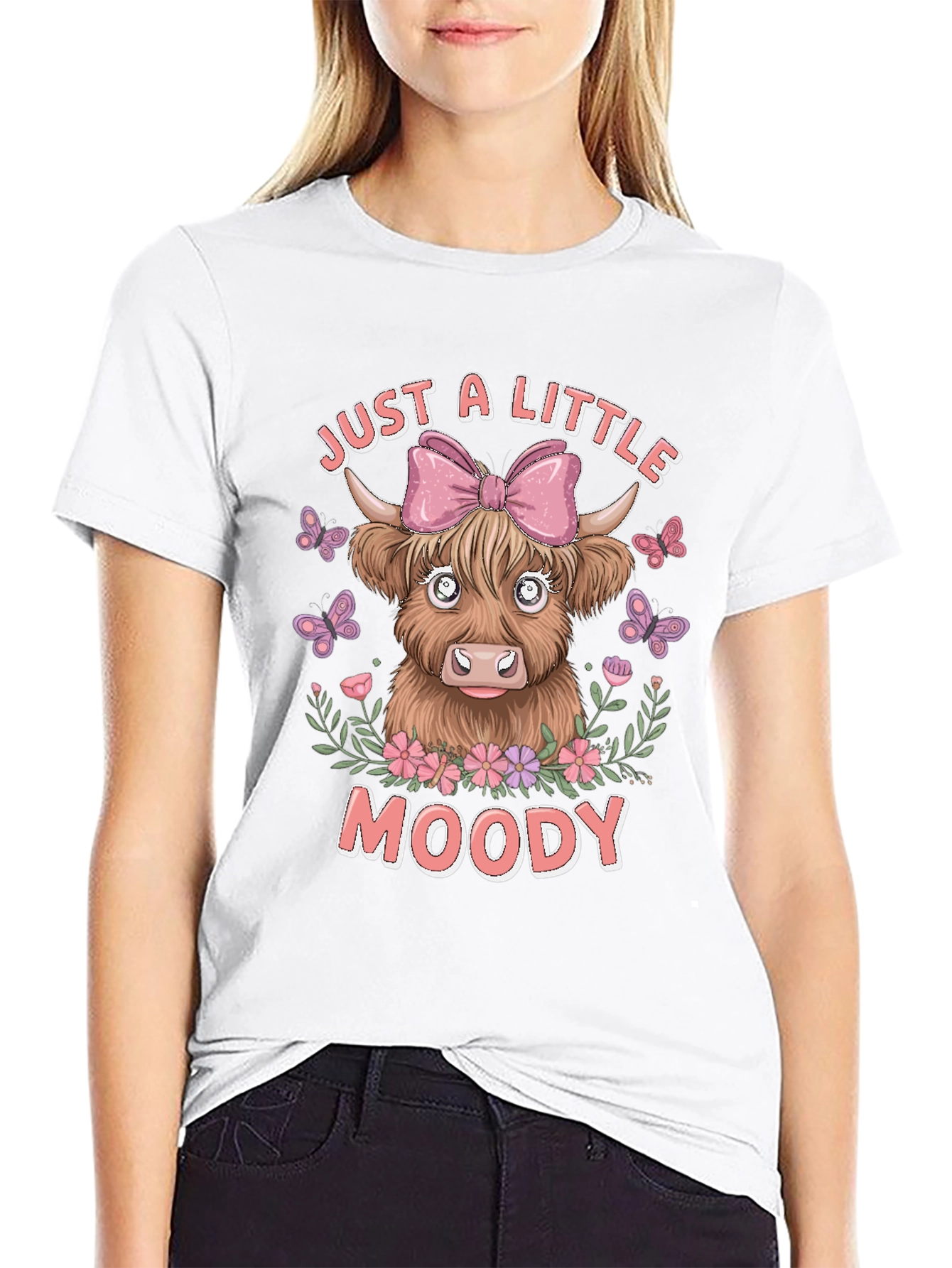Just A Little Moody Cow Graphic T-Shirt