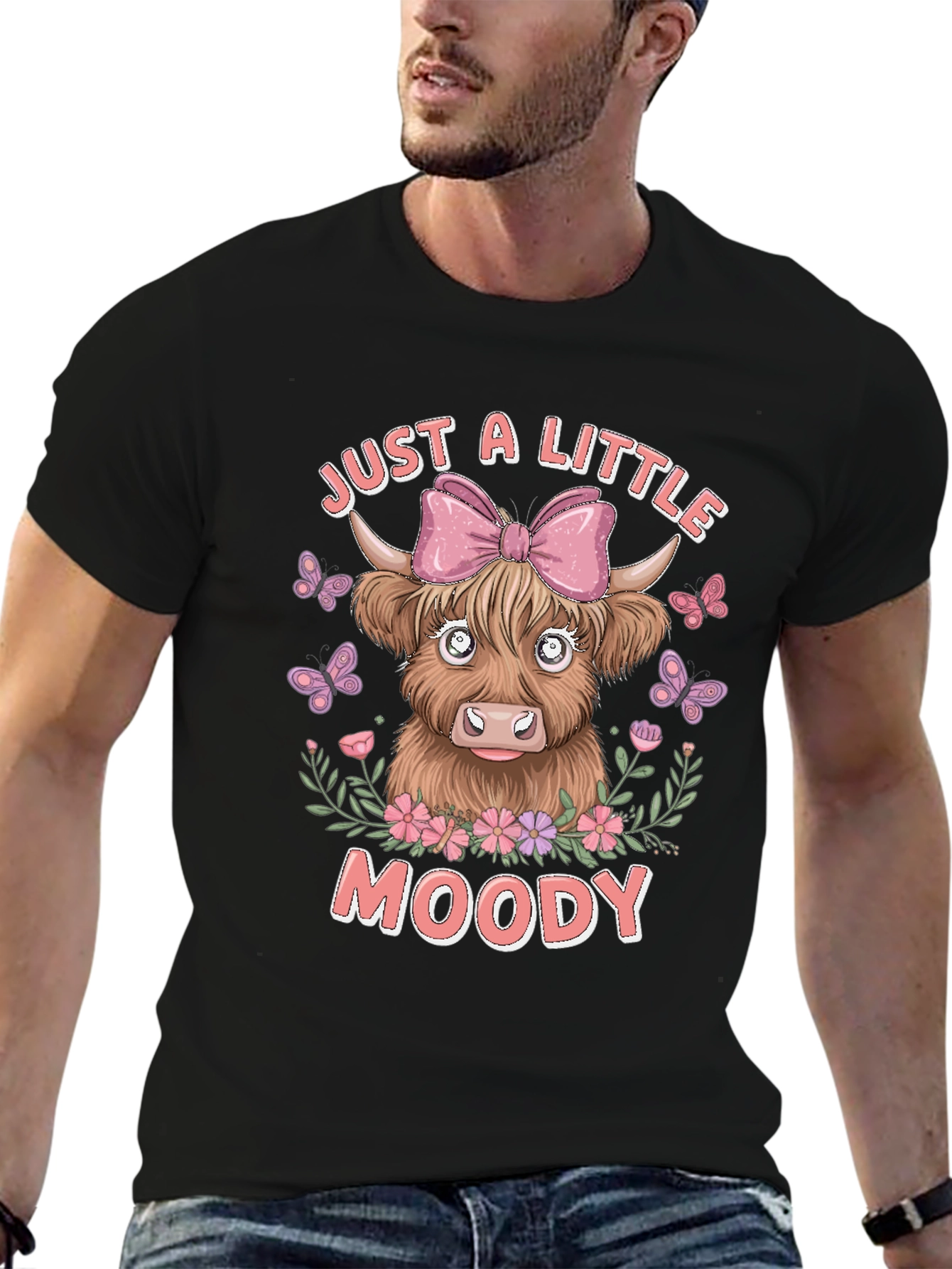 Just A Little Moody Cow Graphic T-Shirt